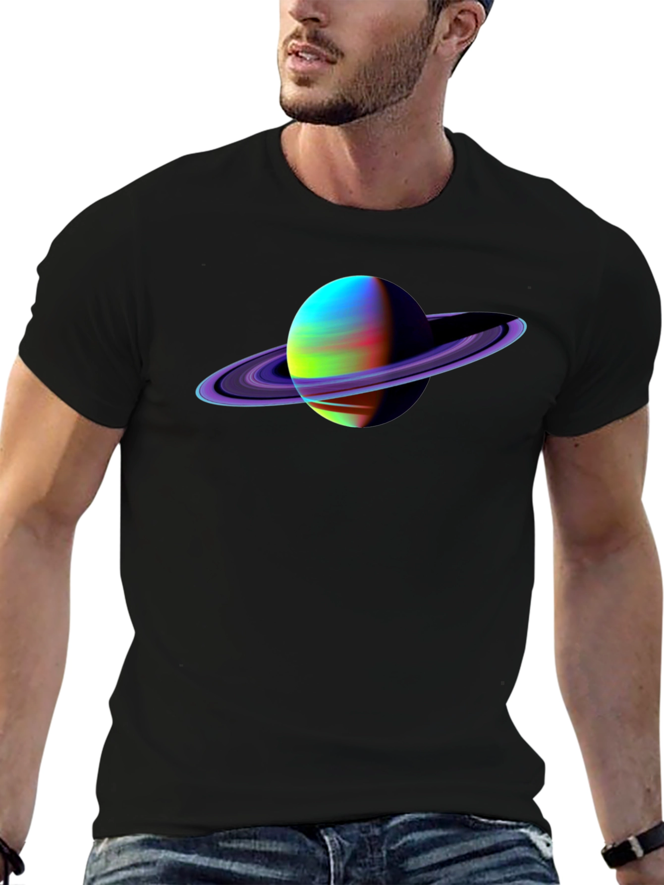 Saturn Graphic Black T-Shirt