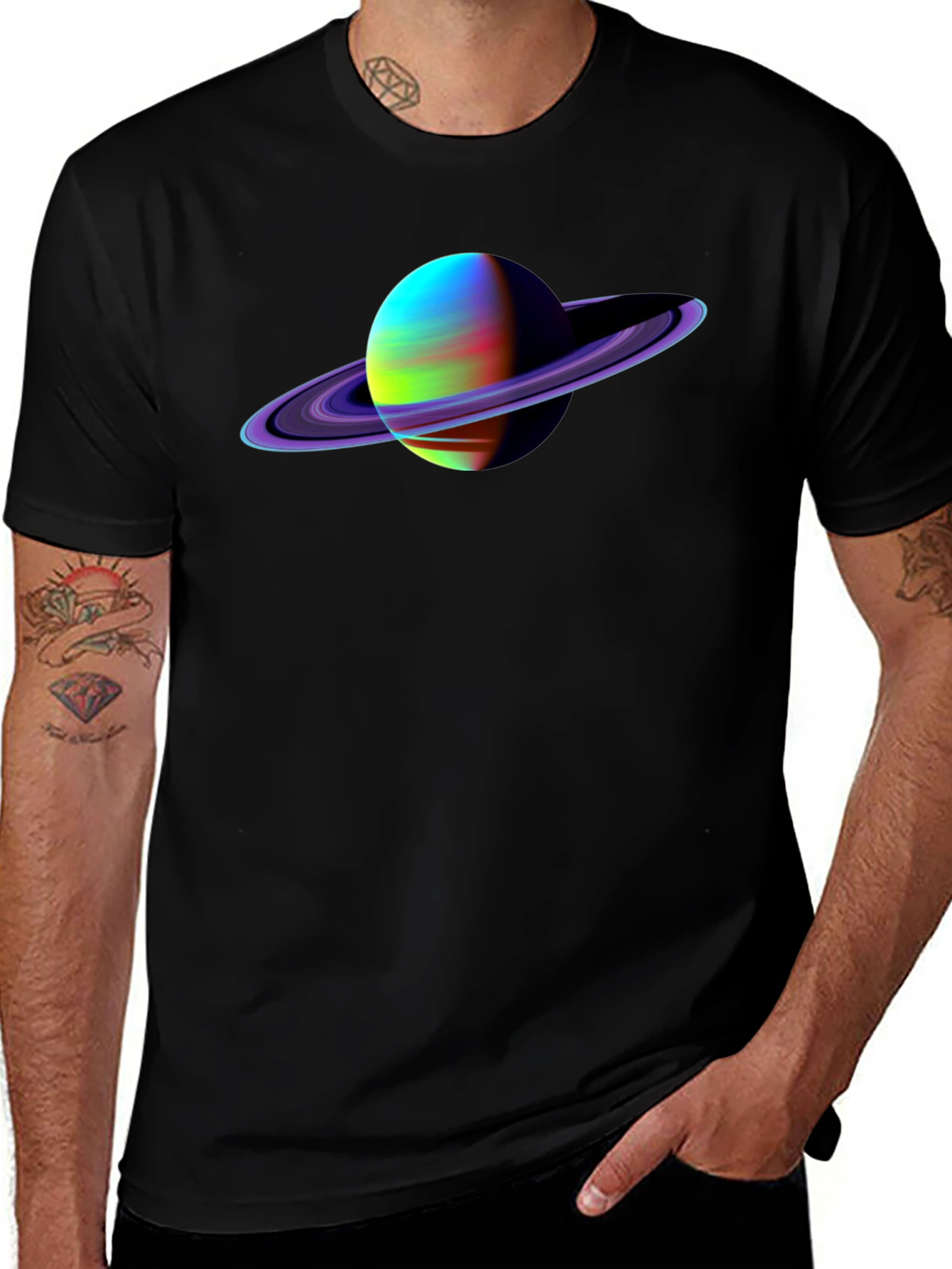 Saturn Graphic Black T-Shirt
