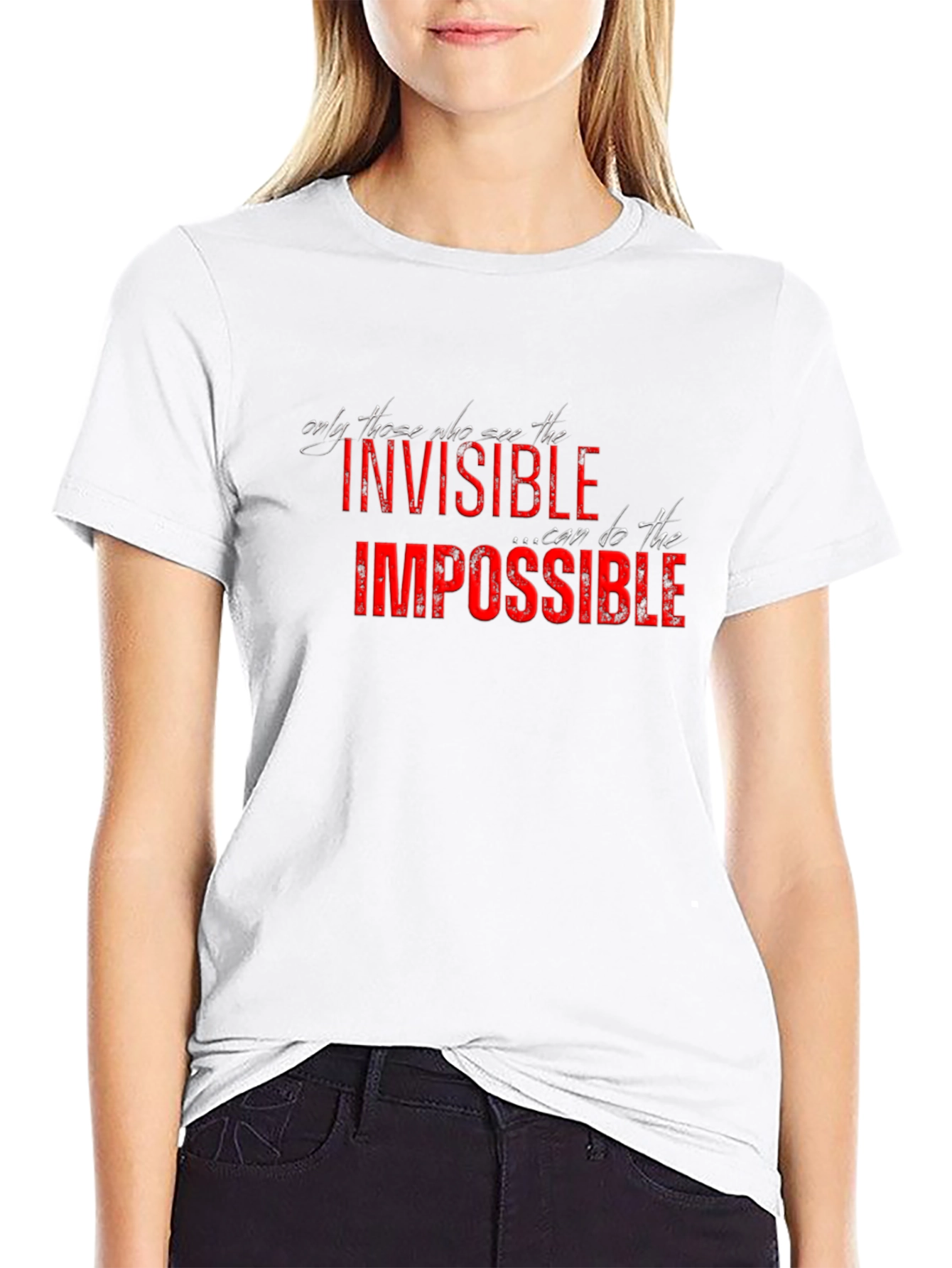 Invisible Impossible Graphic Print Black Tee