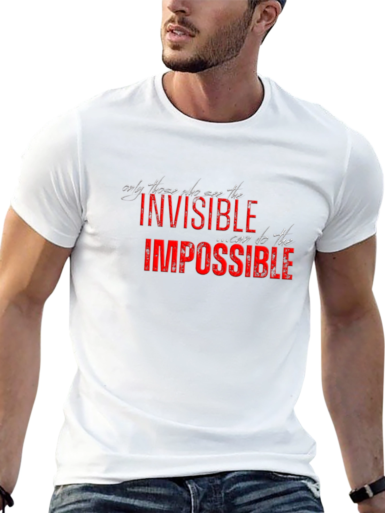Invisible Impossible Graphic Print Black Tee