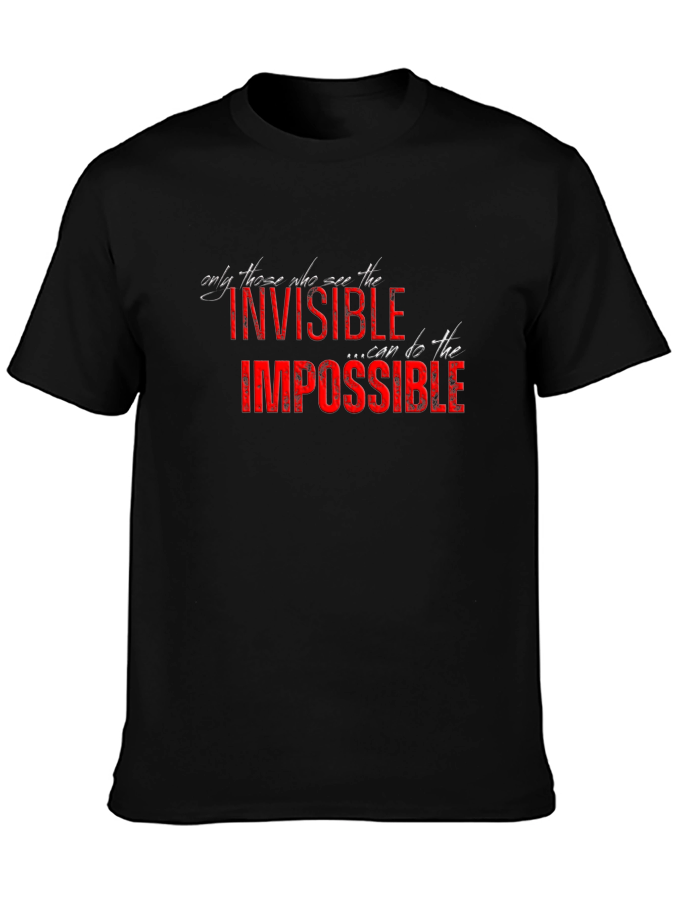 Invisible Impossible Graphic Print Black Tee