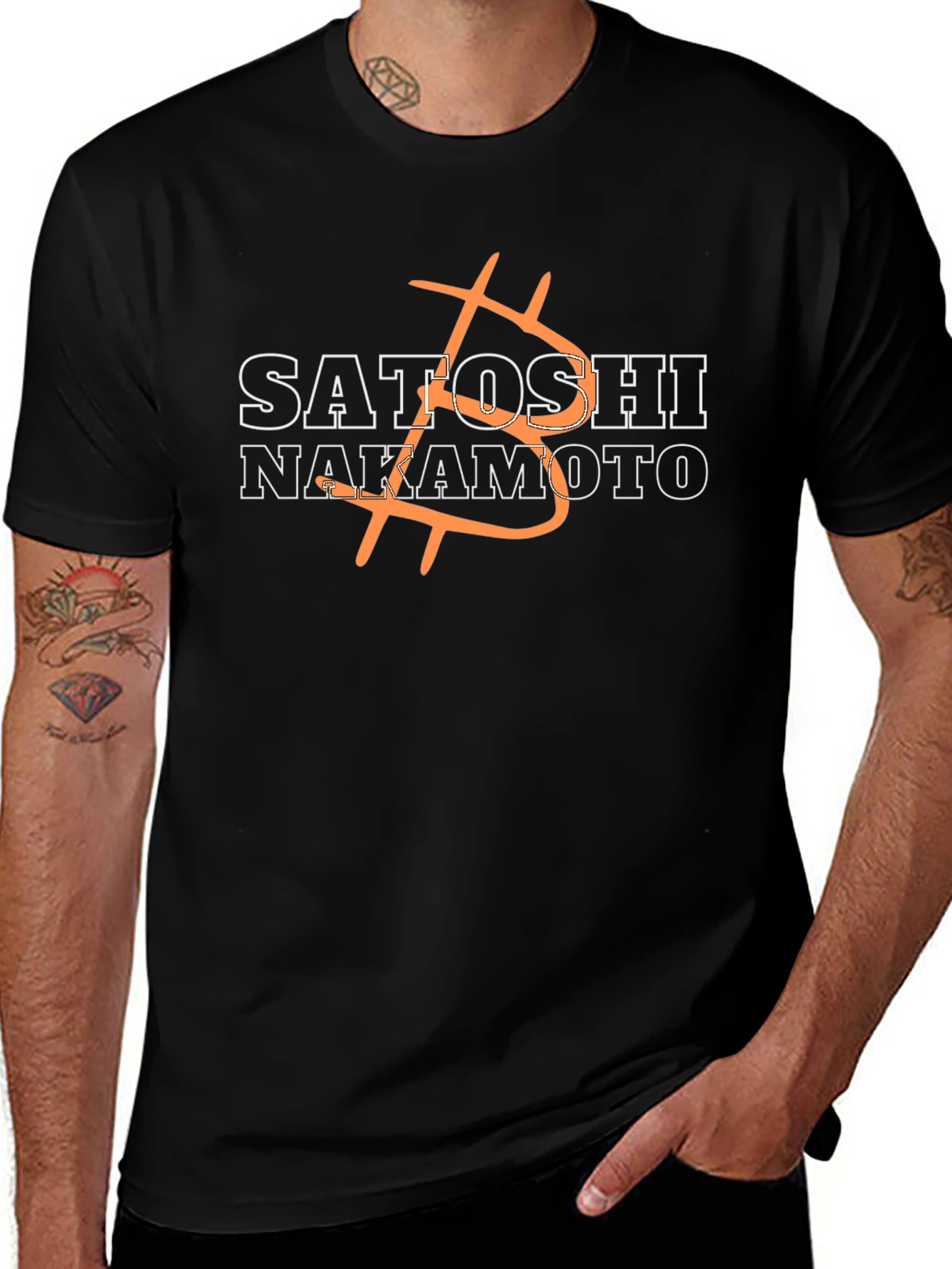 Satoshi Nakamoto Bitcoin Graphic Black T-Shirt
