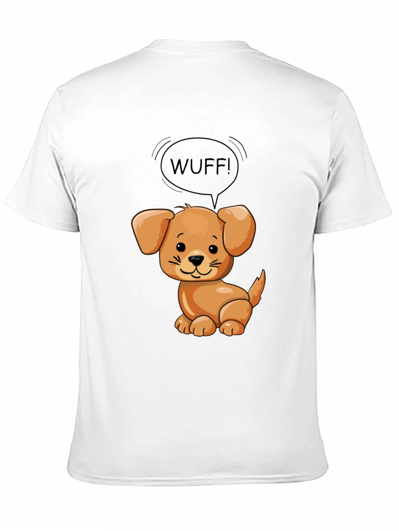 Cute Dog WUFF! Graphic Black T-Shirt