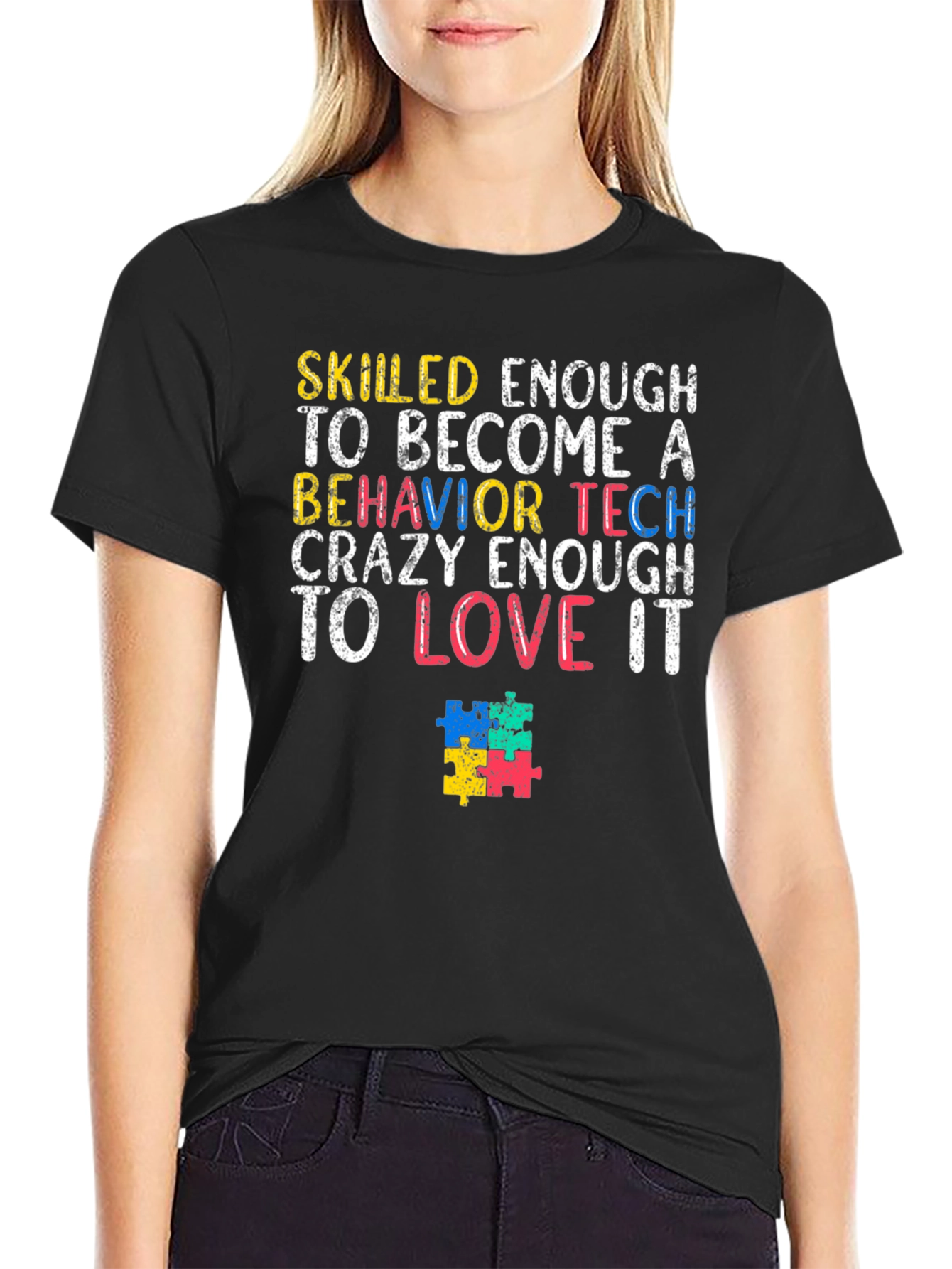 Behavior Tech Autism Puzzle Piece T-Shirt