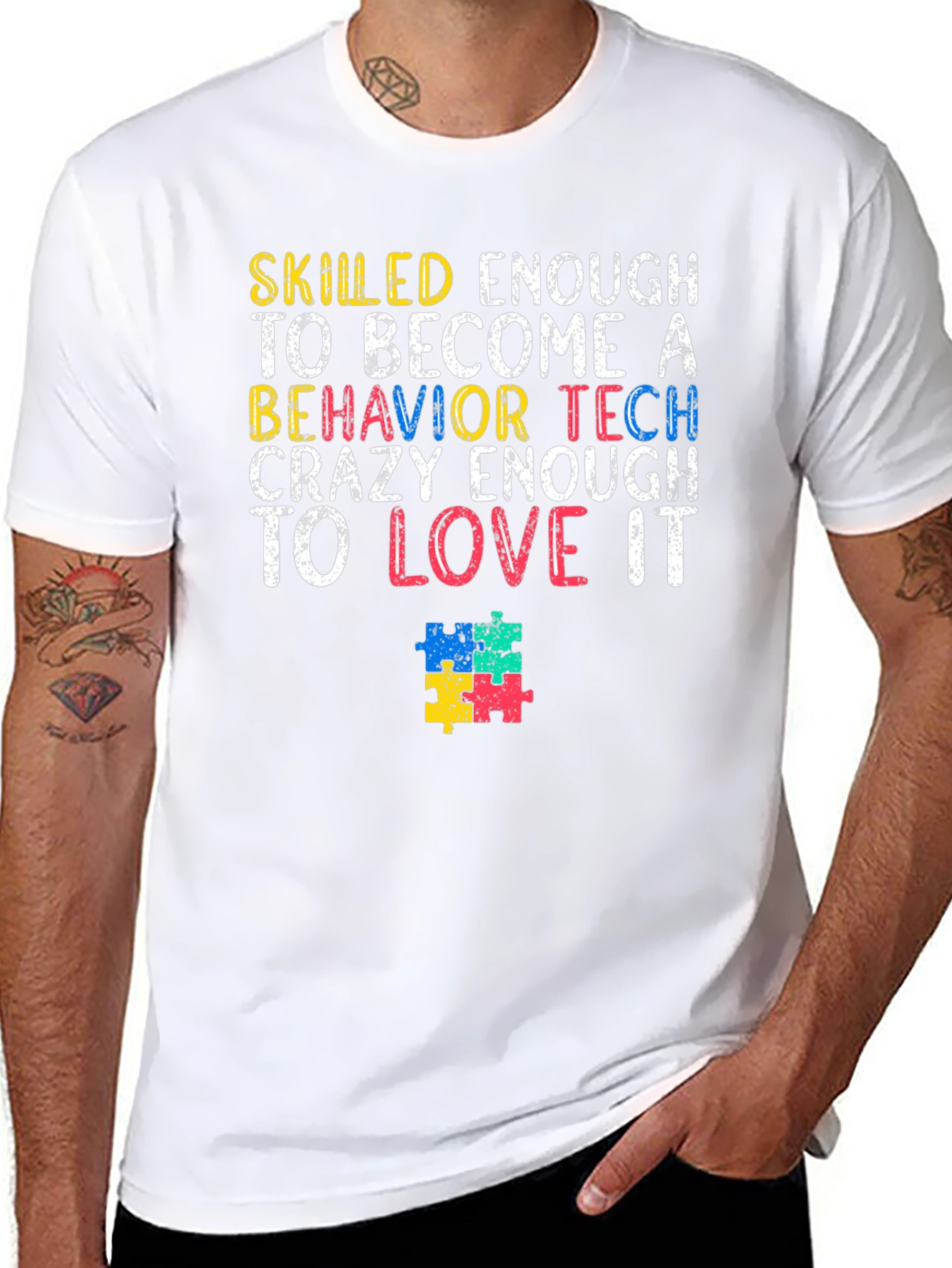 Behavior Tech Autism Puzzle Piece T-Shirt