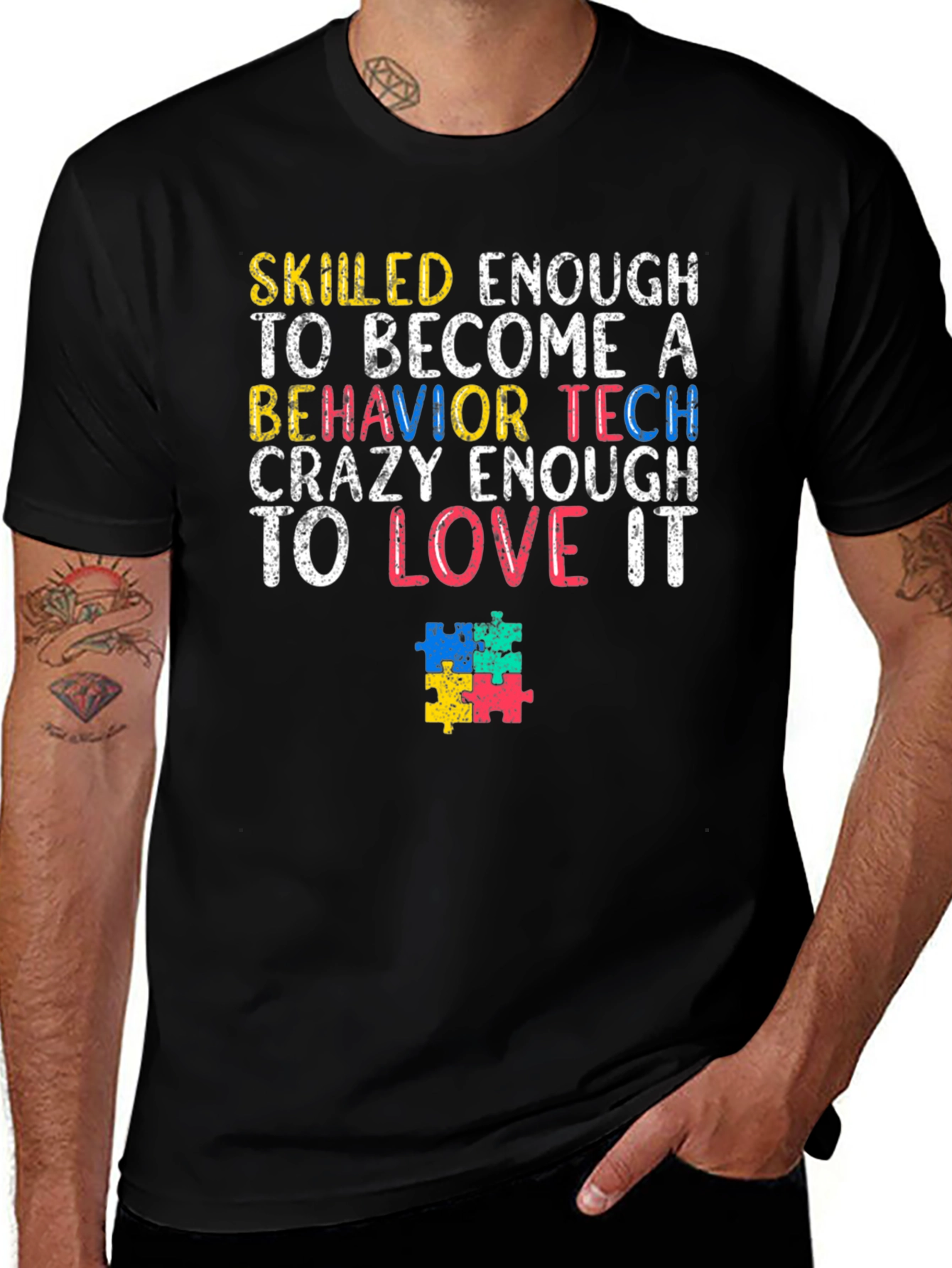 Behavior Tech Autism Puzzle Piece T-Shirt