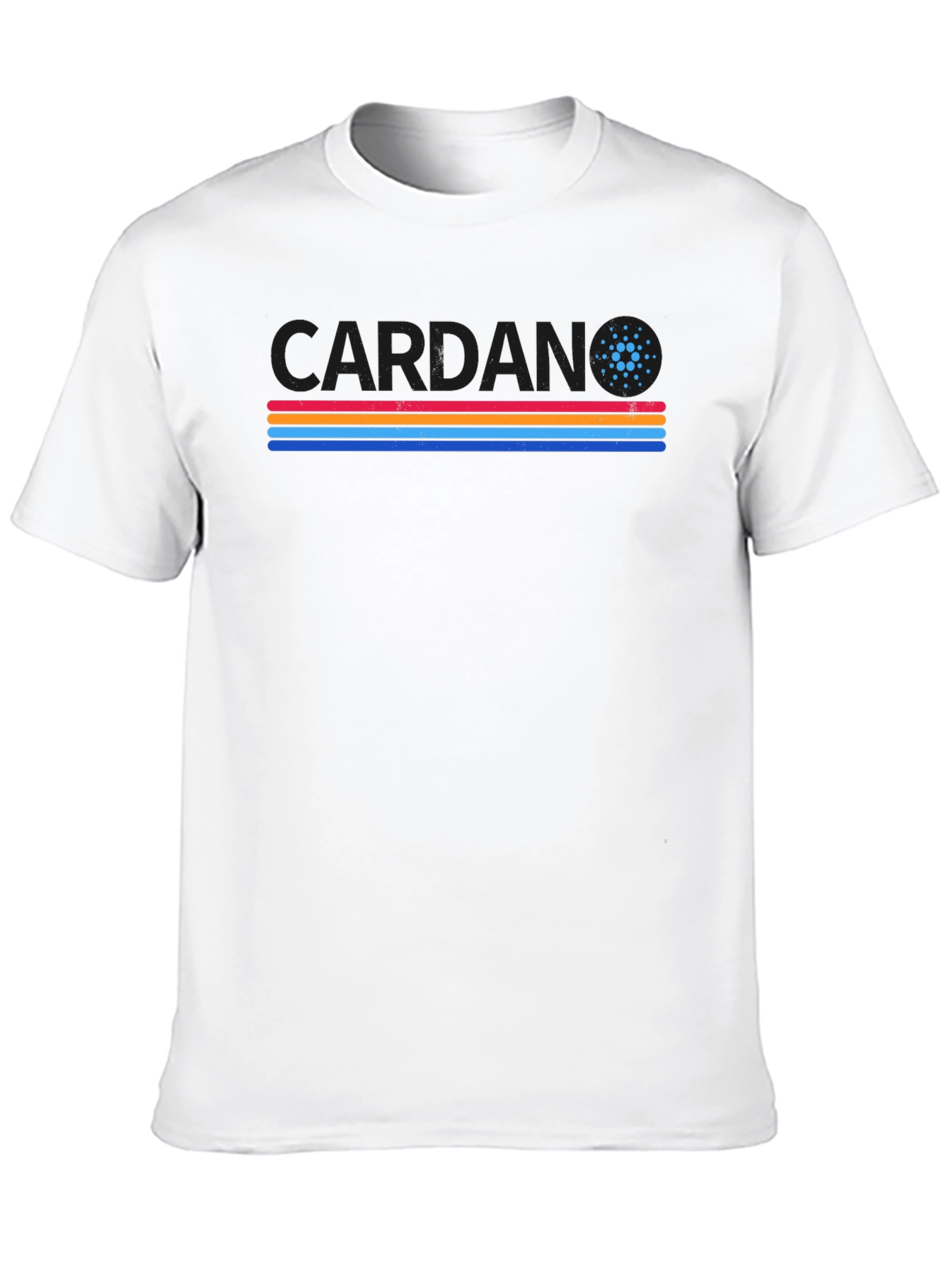 Cardano Crypto T-Shirt Retro Stripes ADA Cryptocurrency Tee