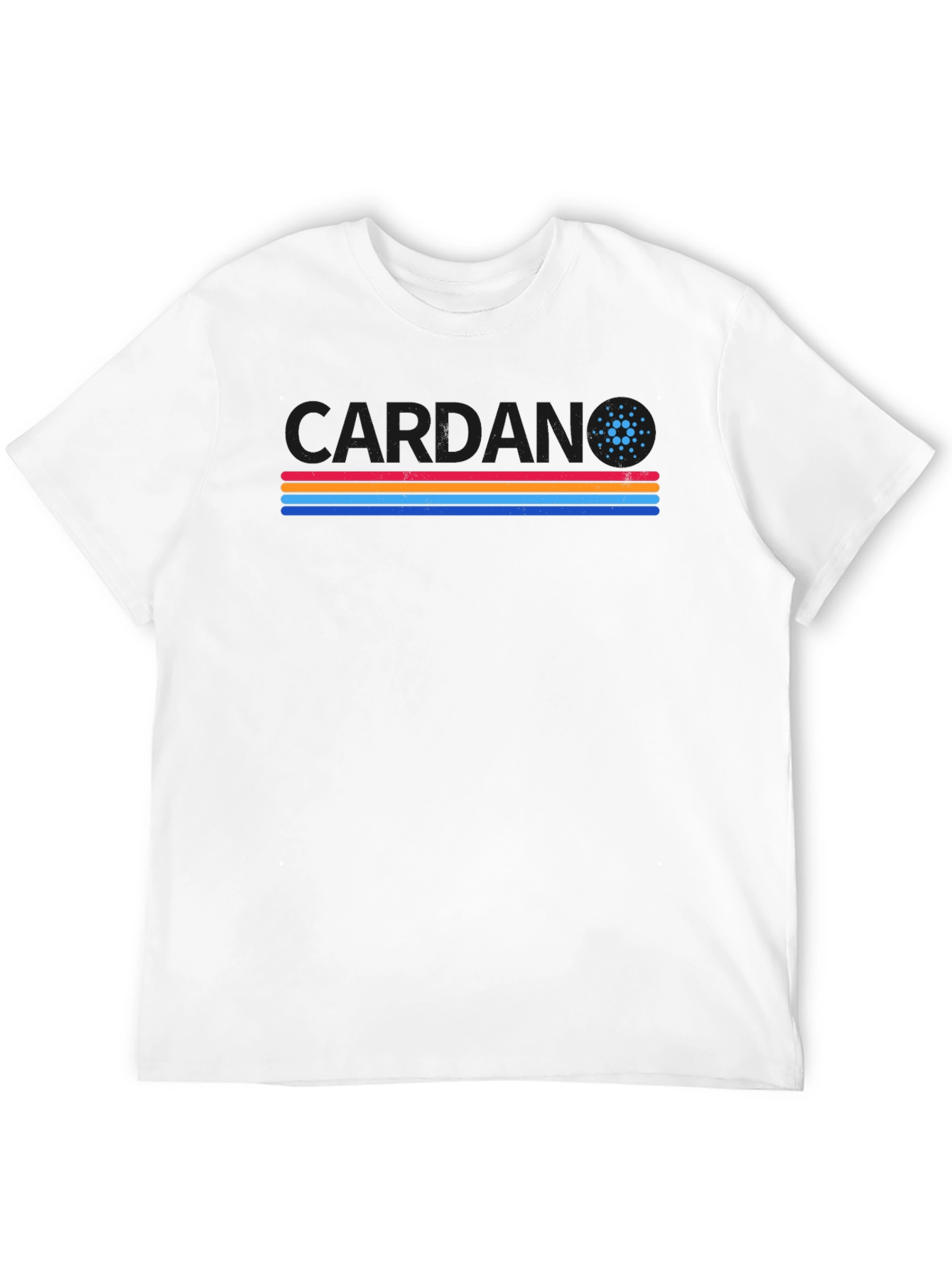 Cardano Crypto T-Shirt Retro Stripes ADA Cryptocurrency Tee