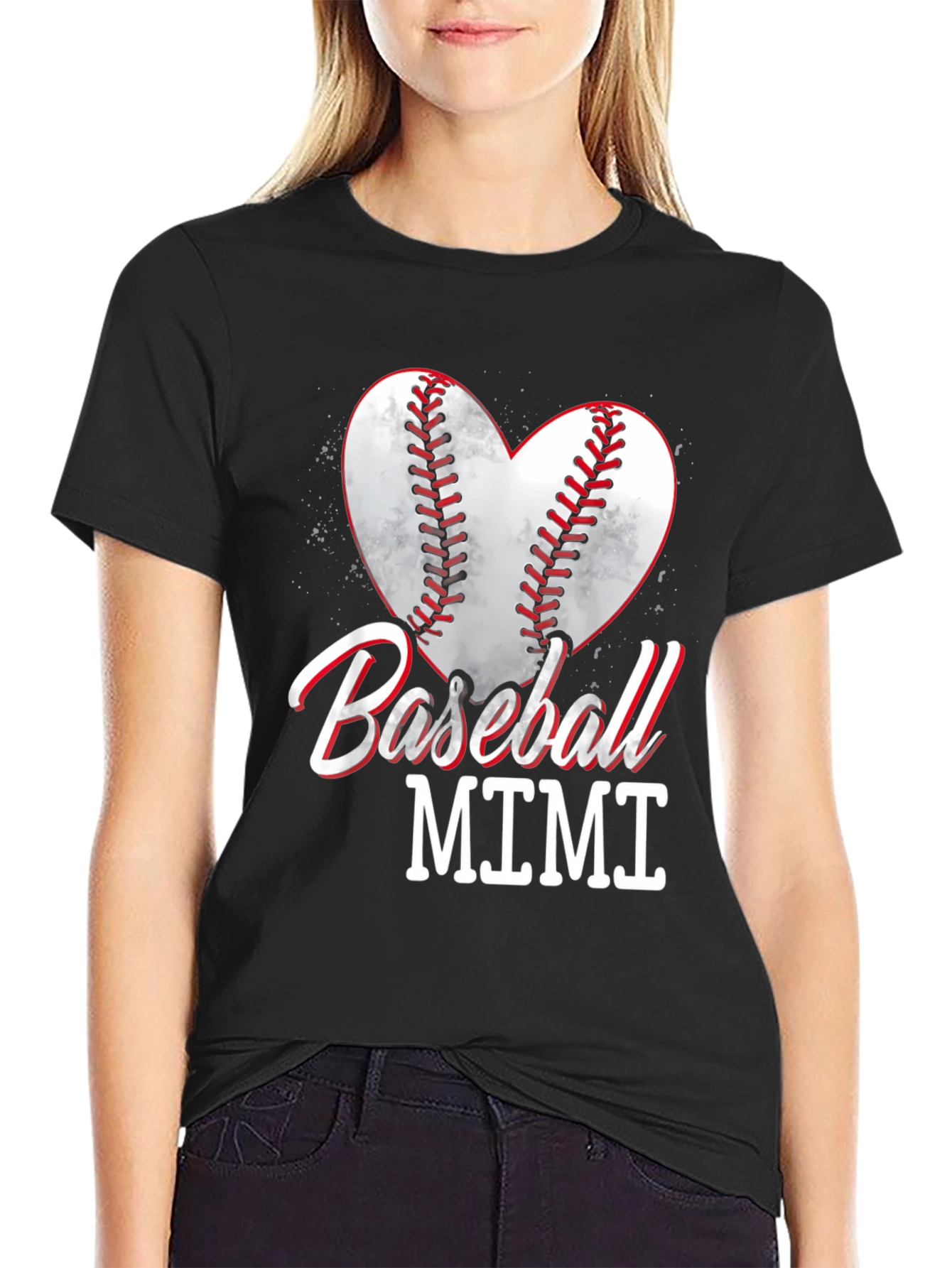 Baseball Mimi Heart Graphic T-Shirt