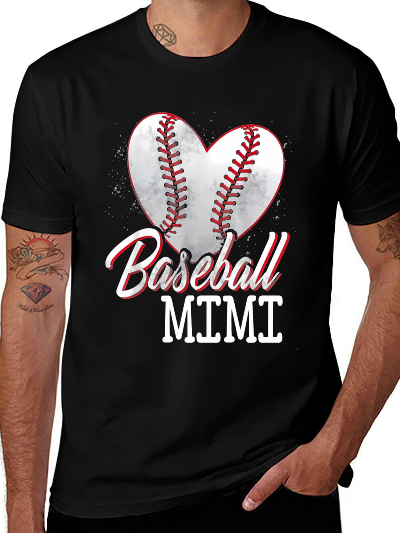 Baseball Mimi Heart Graphic T-Shirt