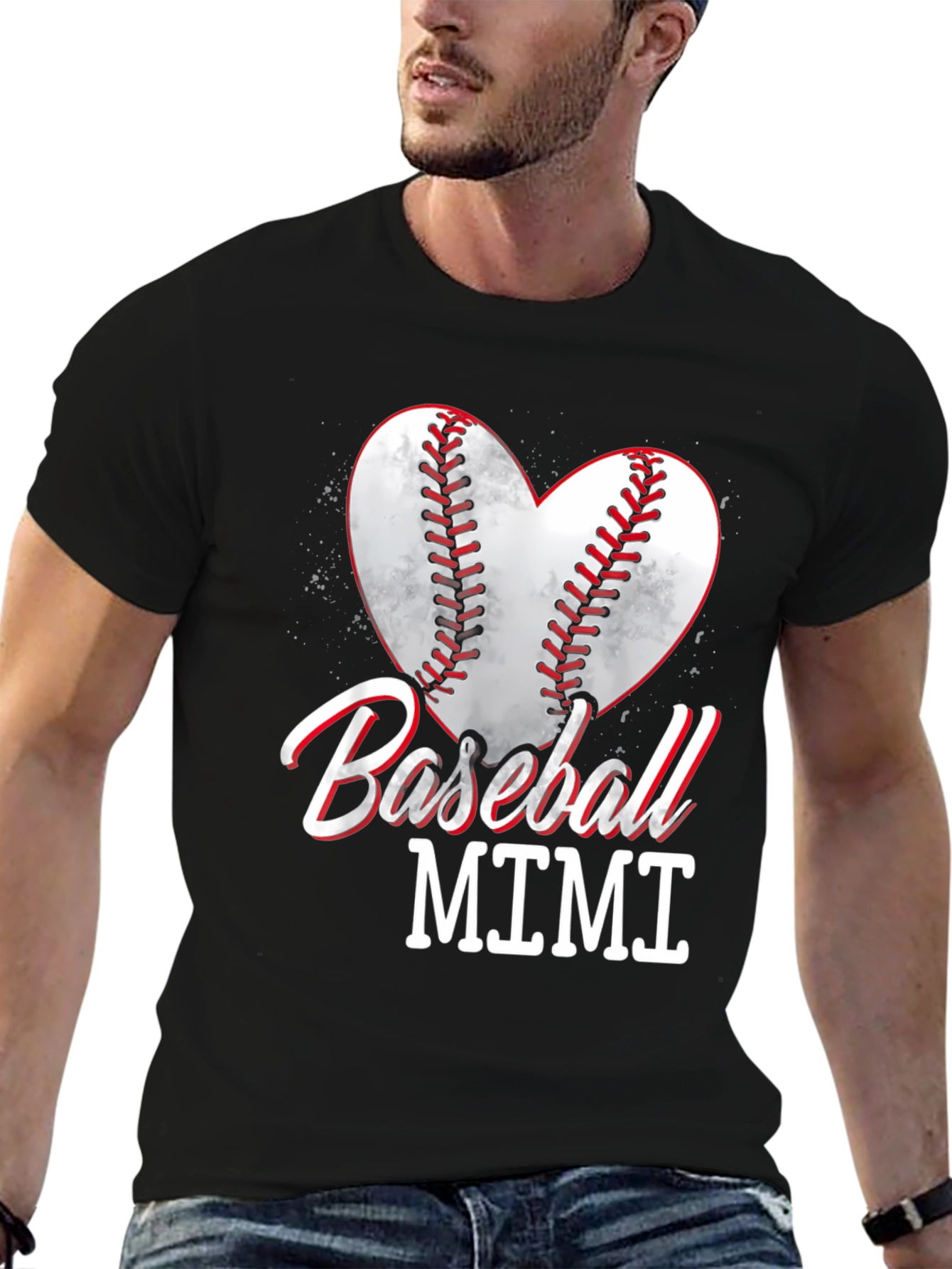 Baseball Mimi Heart Graphic T-Shirt