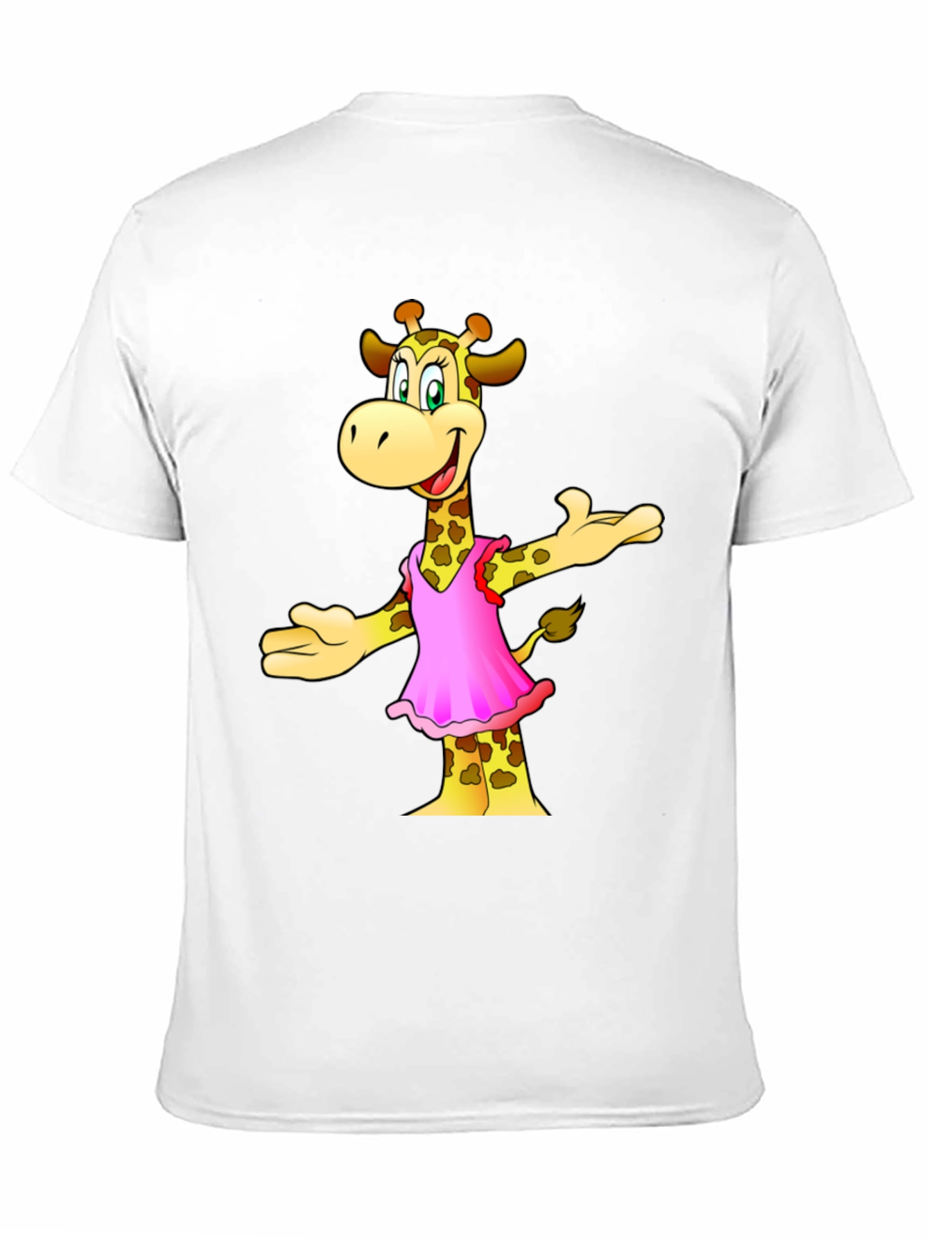 Giraffe Cartoon Graphic Black T-Shirt