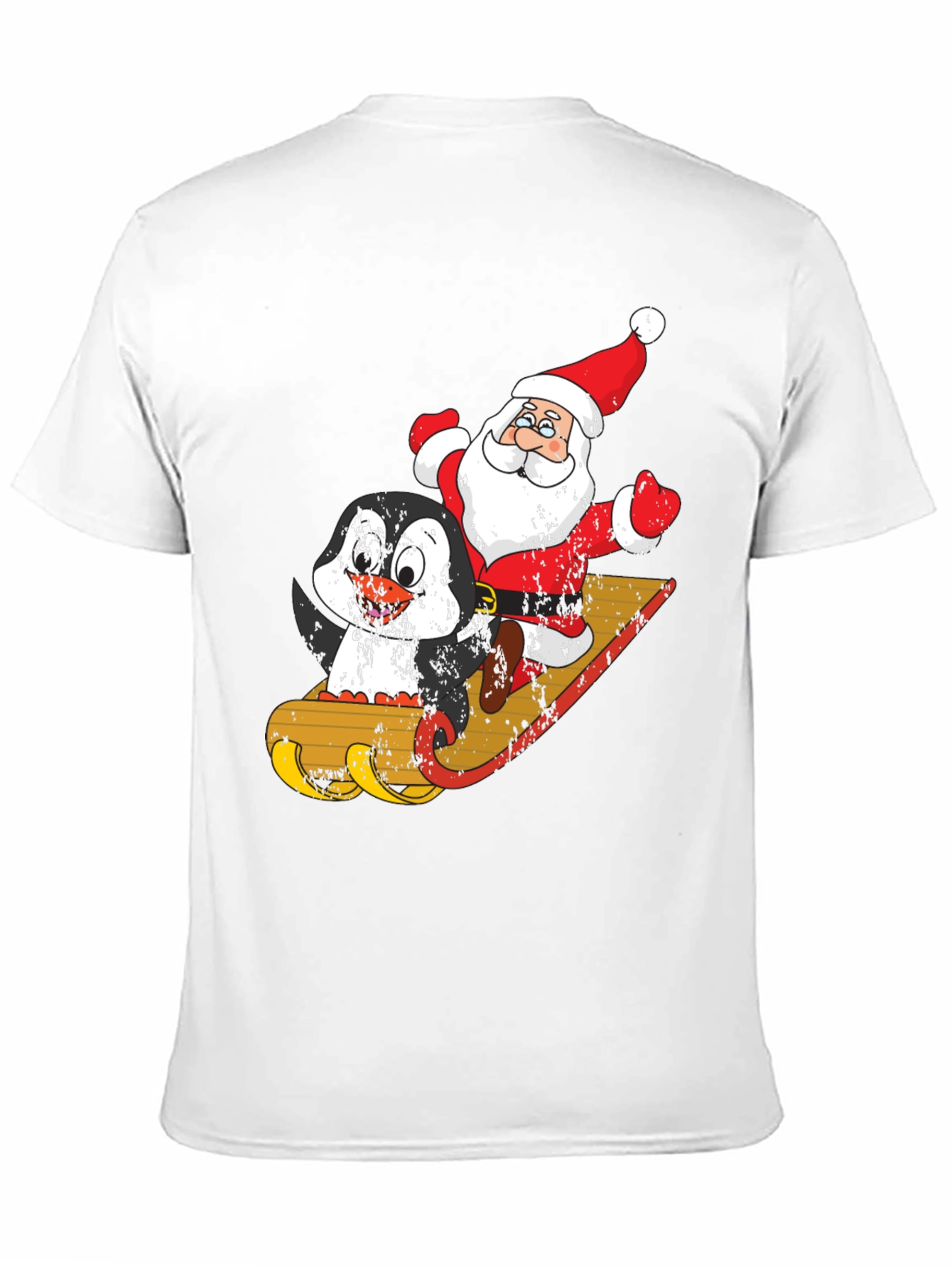 Santa & Penguin Sleigh Ride Graphic Tee