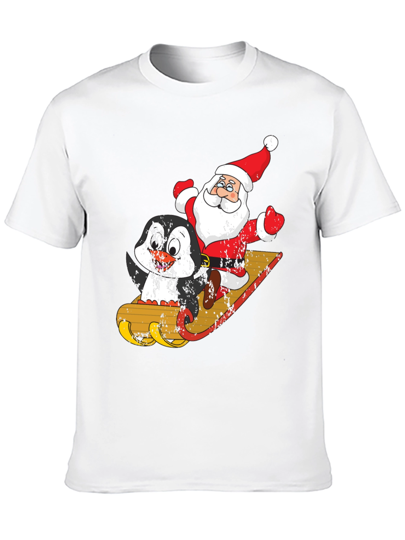 Santa & Penguin Sleigh Ride Graphic Tee
