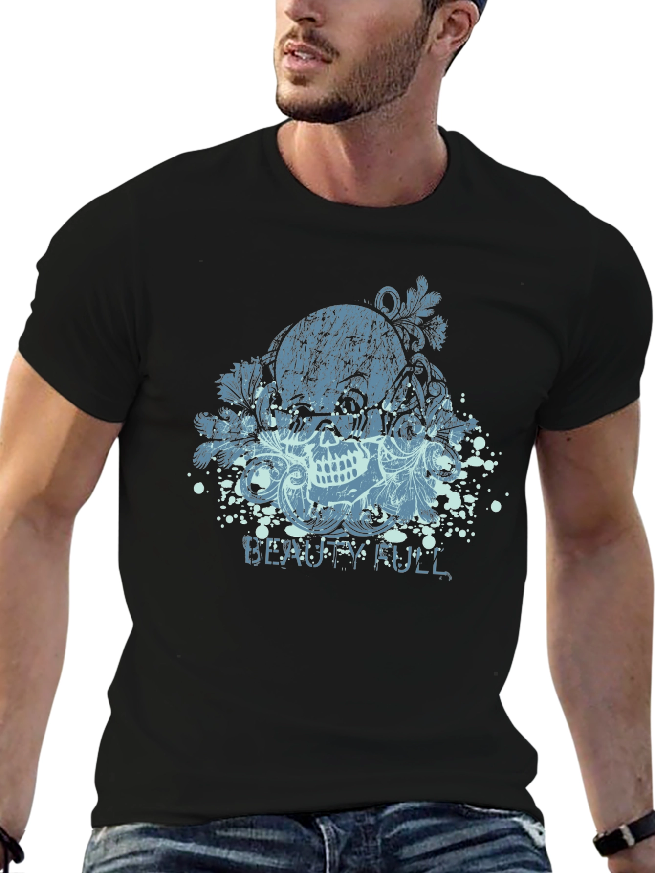 Skull Graphic Tee - Beautifull Design Black T-Shirt