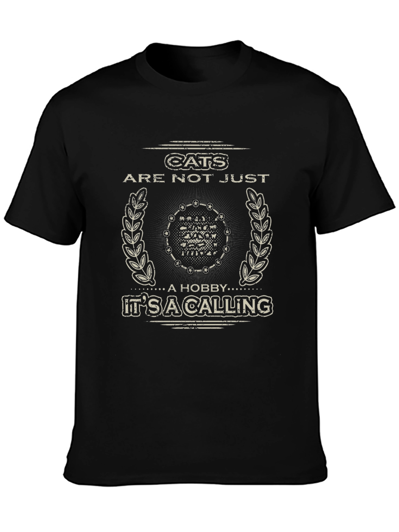 Cats Are Not Just A Hobby Black Graphic Tee