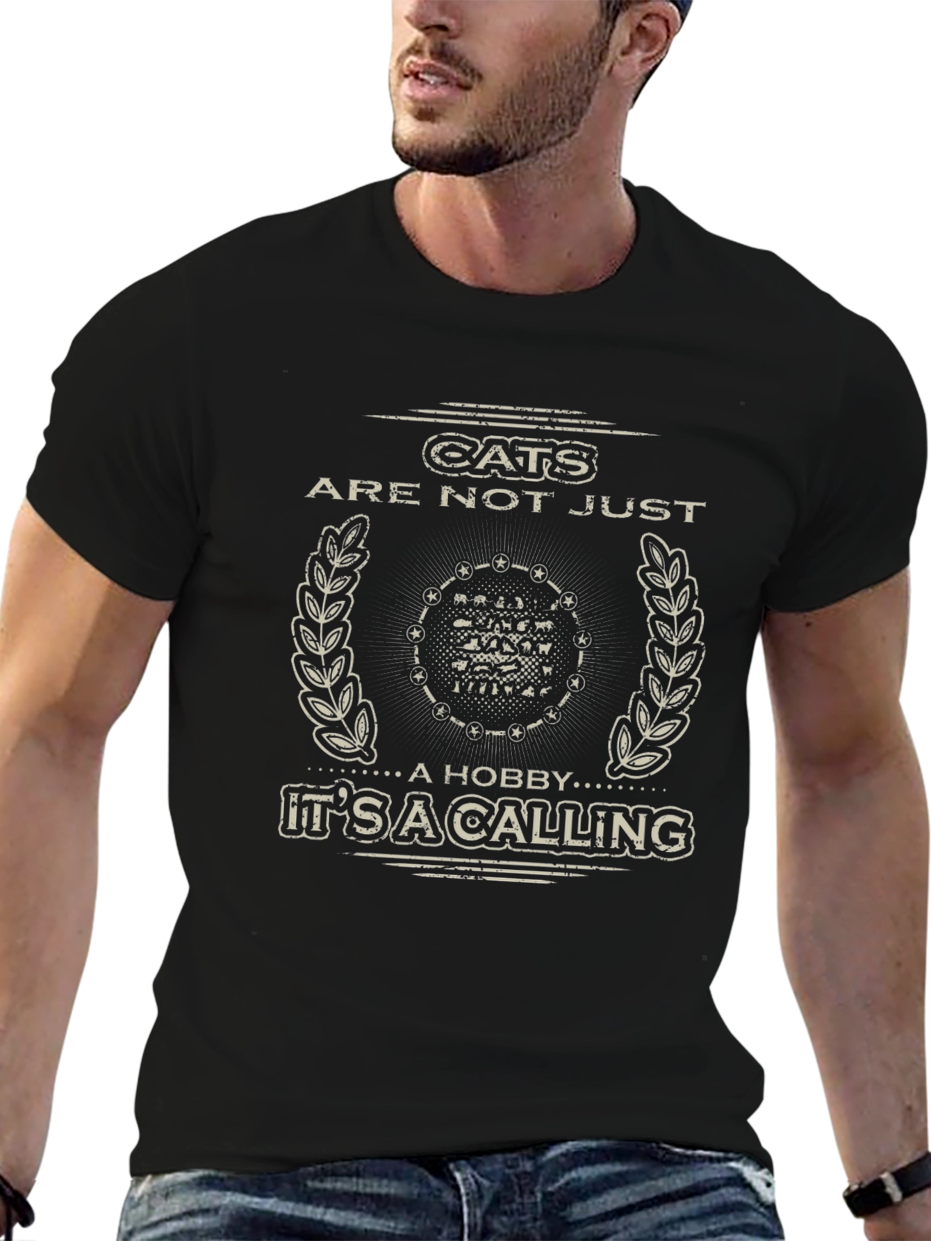 Cats Are Not Just A Hobby Black Graphic Tee