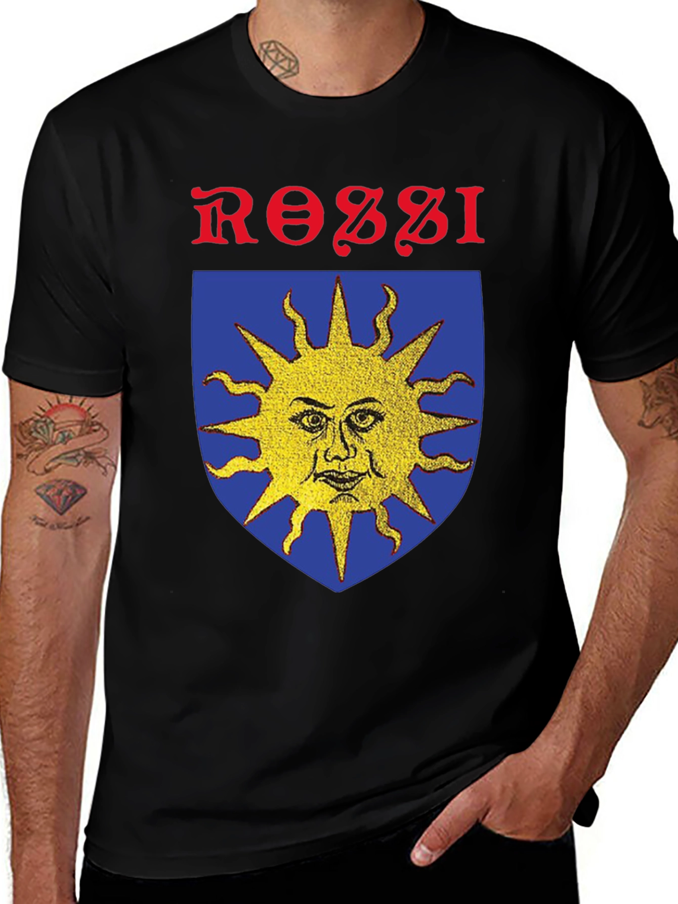 Rossi Sun Crest Graphic T-Shirt - Black