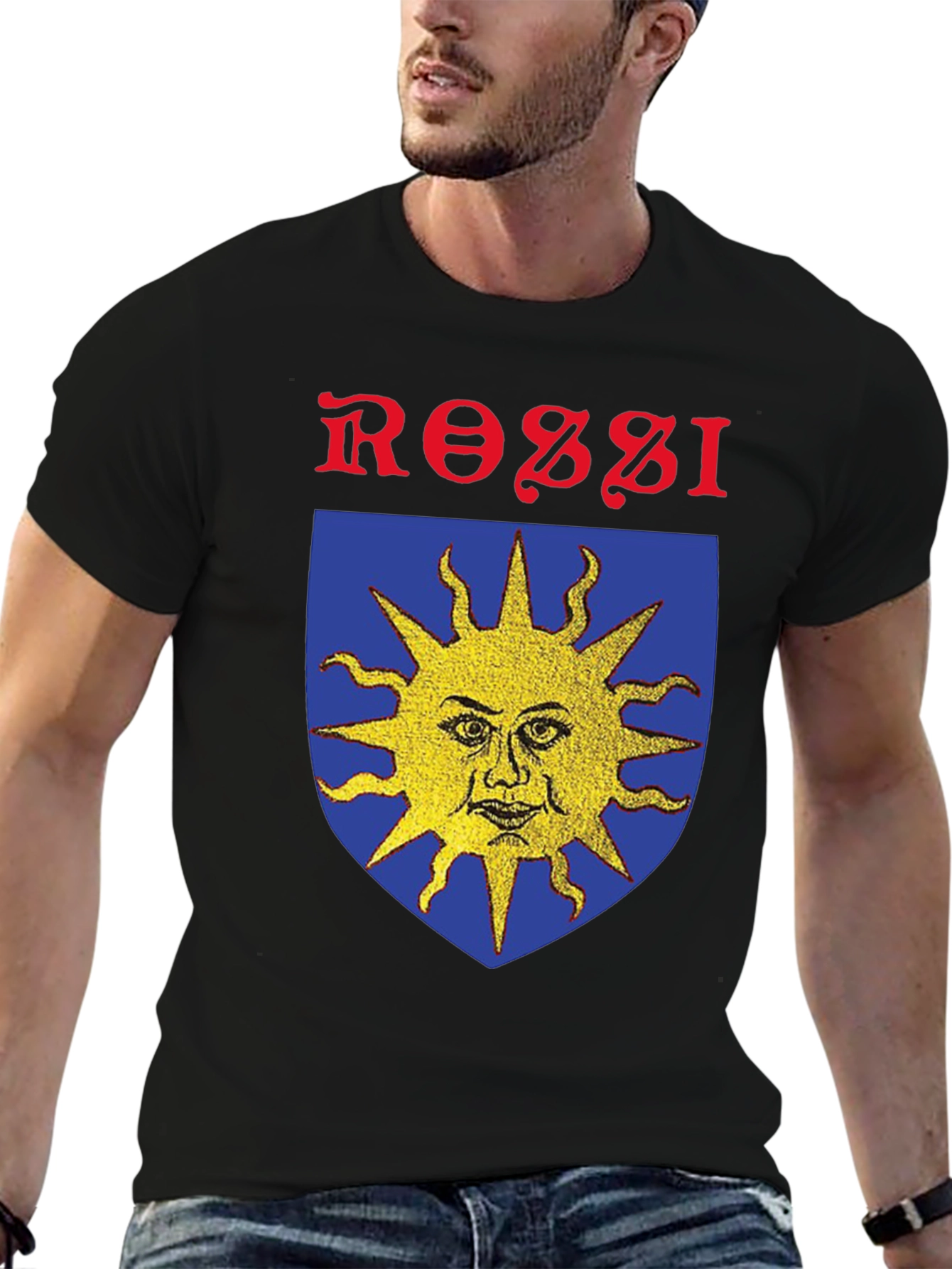 Rossi Sun Crest Graphic T-Shirt - Black