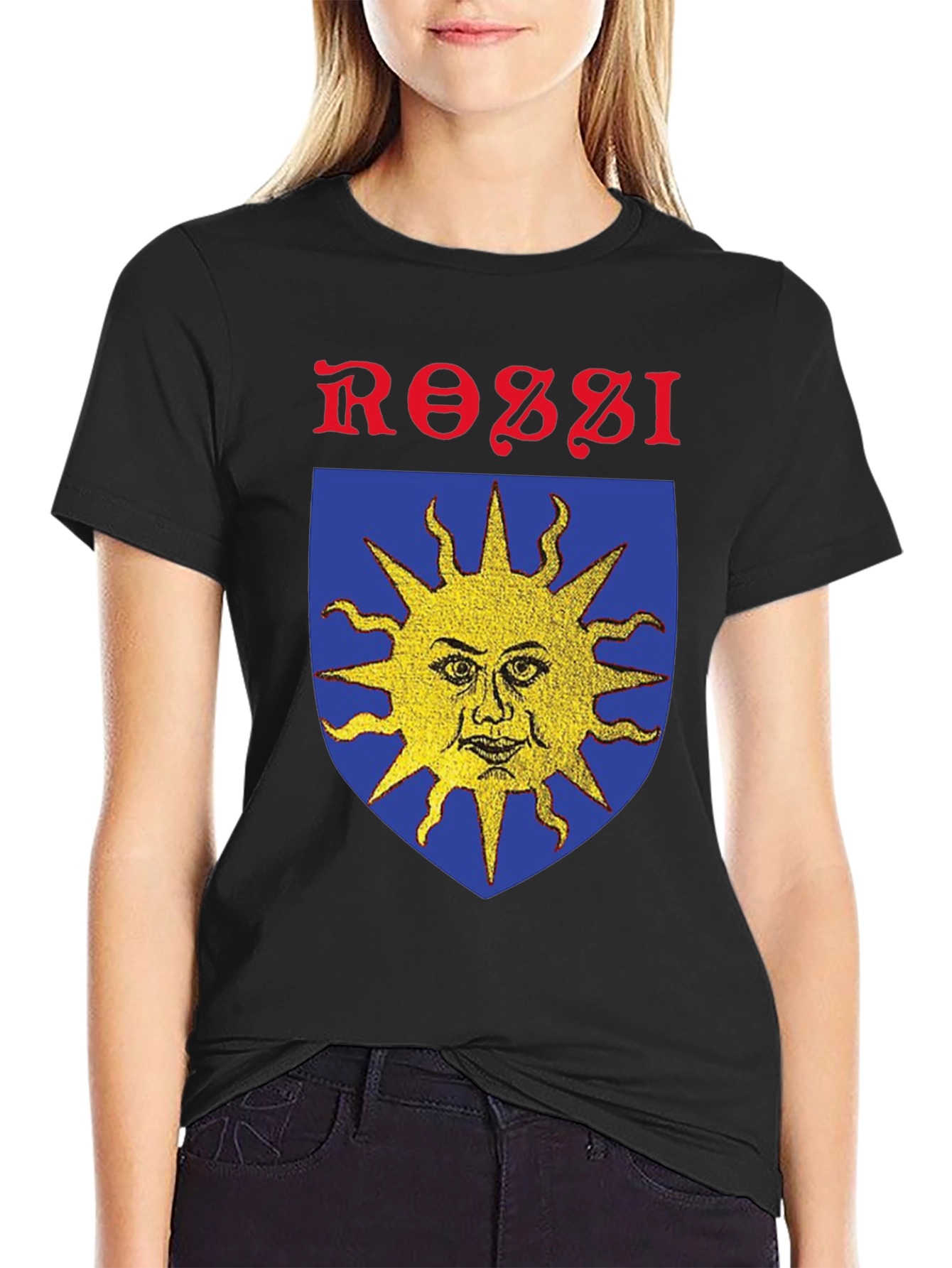 Rossi Sun Crest Graphic T-Shirt - Black