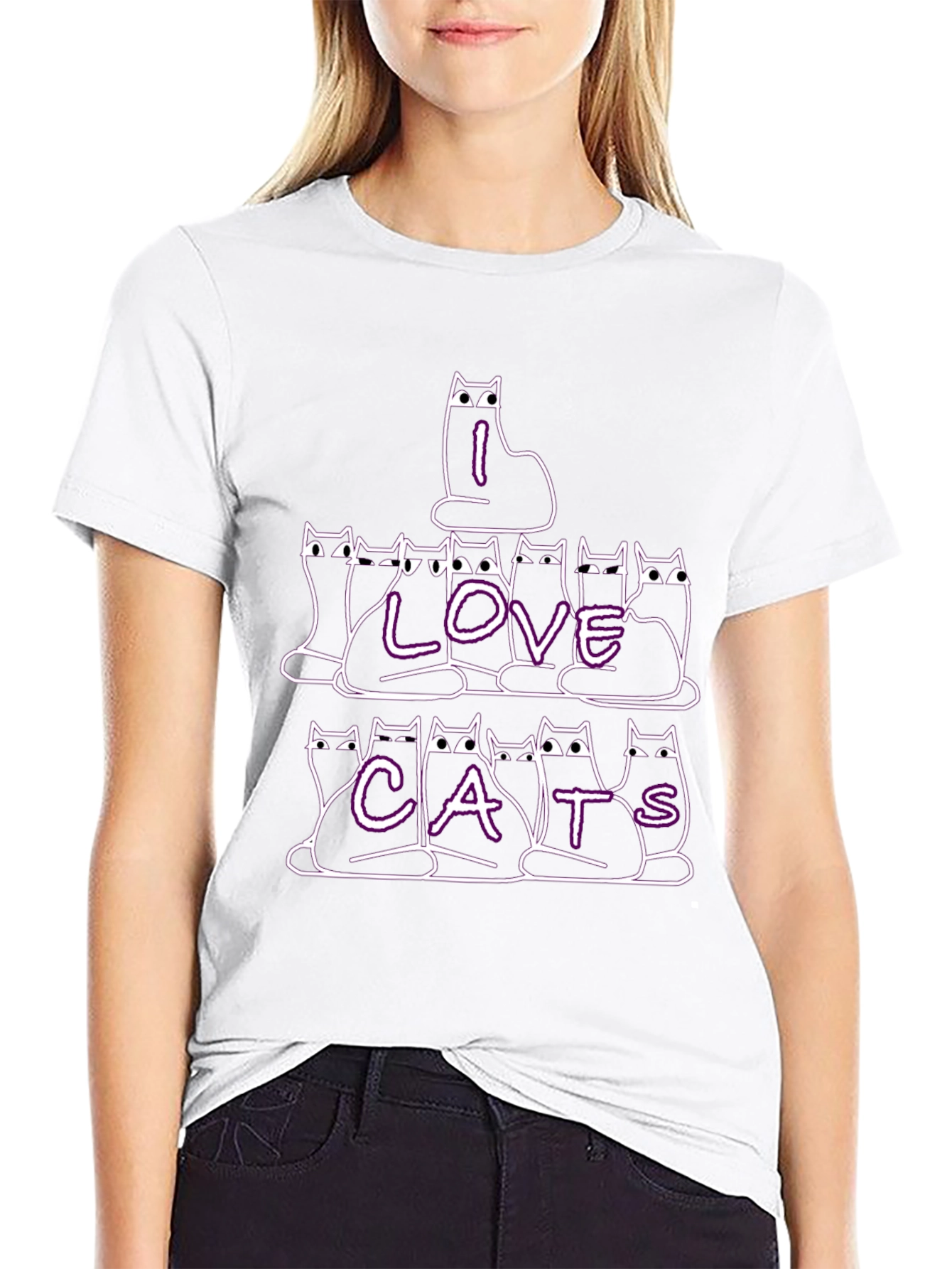 I Love Cats Graphic Tee - Black T-Shirt