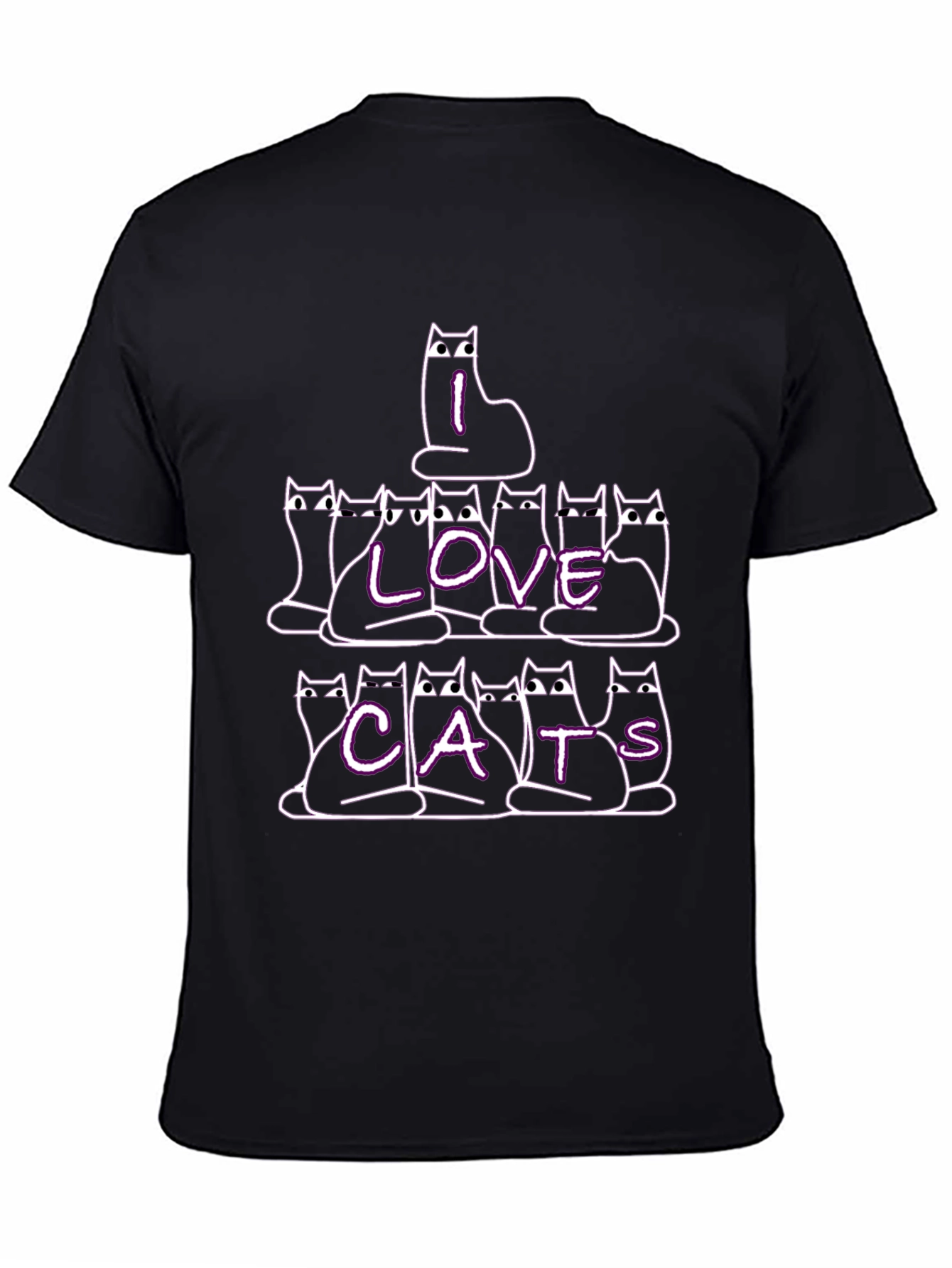 I Love Cats Graphic Tee - Black T-Shirt
