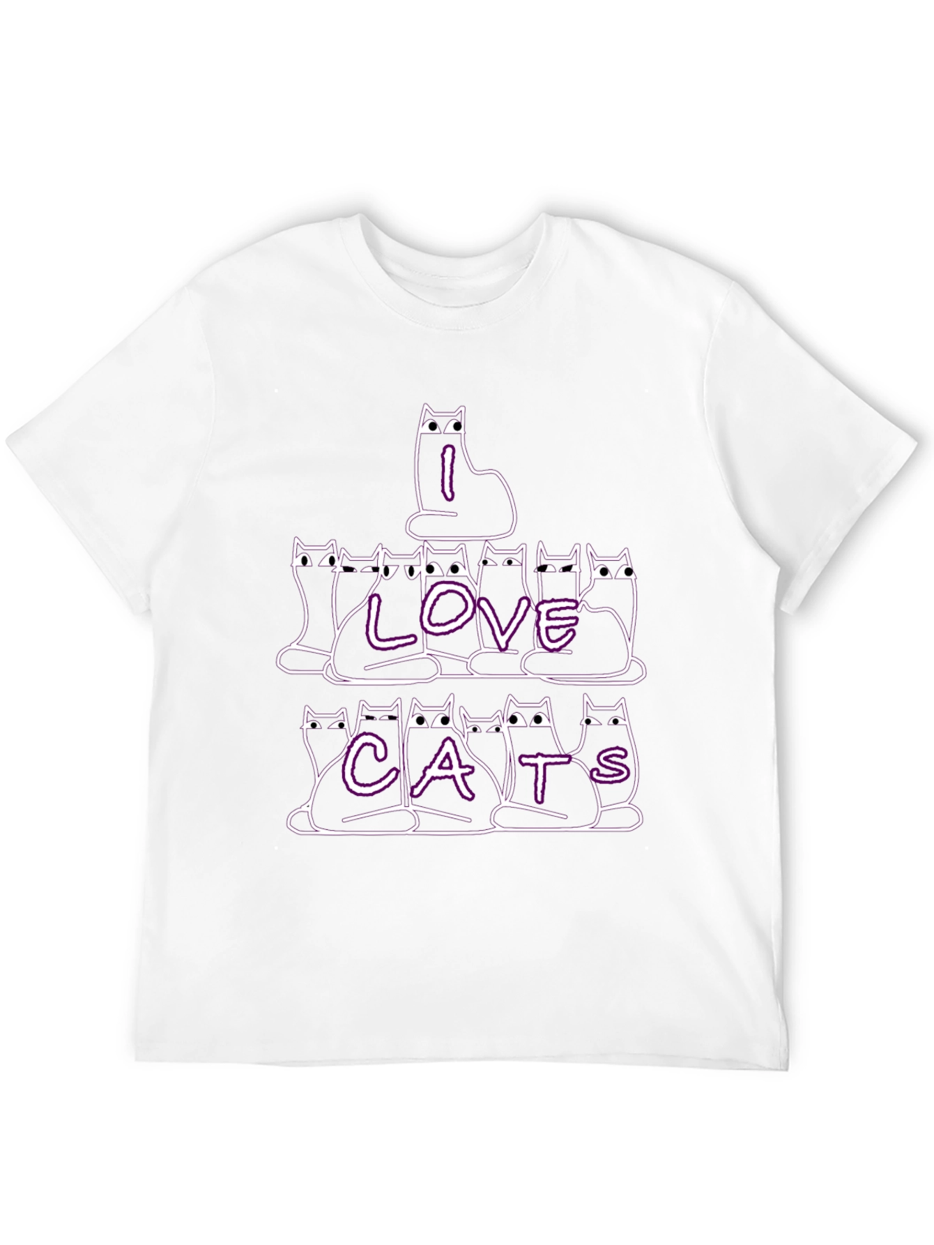 I Love Cats Graphic Tee - Black T-Shirt