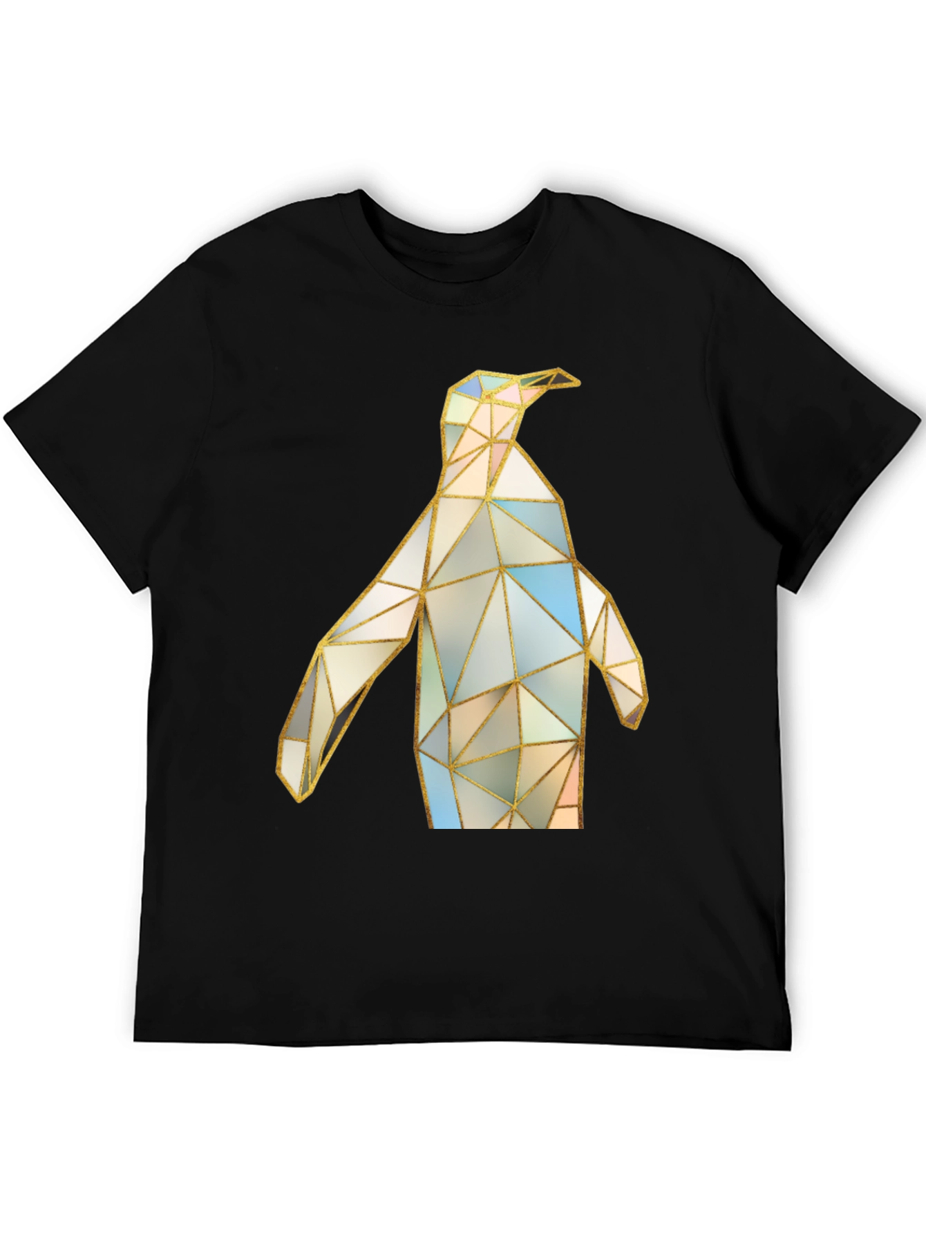 Geometric Penguin Graphic Tee - Modern Art Shirt