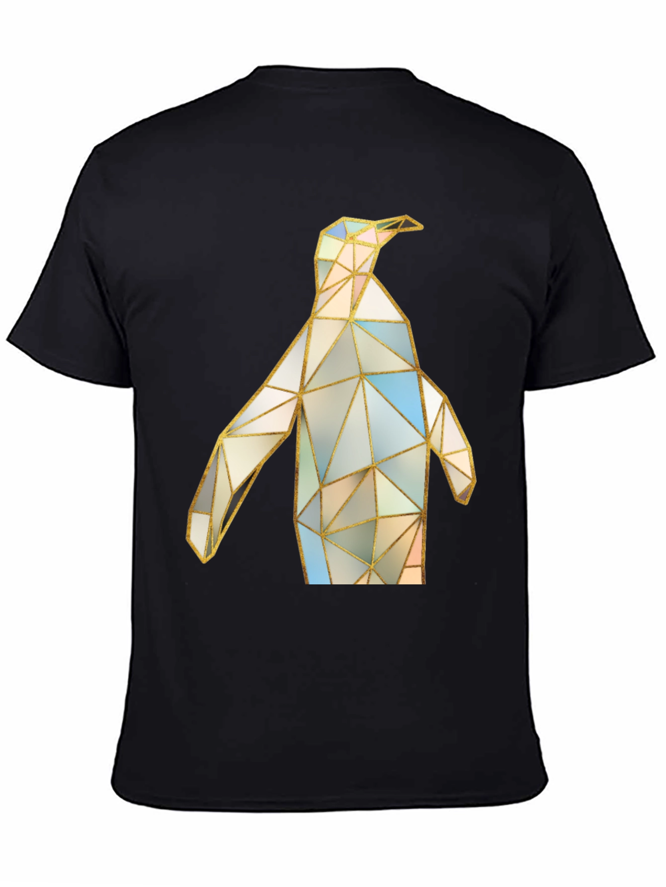 Geometric Penguin Graphic Tee - Modern Art Shirt