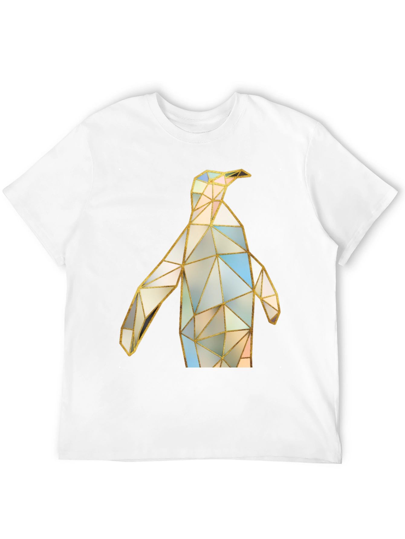 Geometric Penguin Graphic Tee - Modern Art Shirt