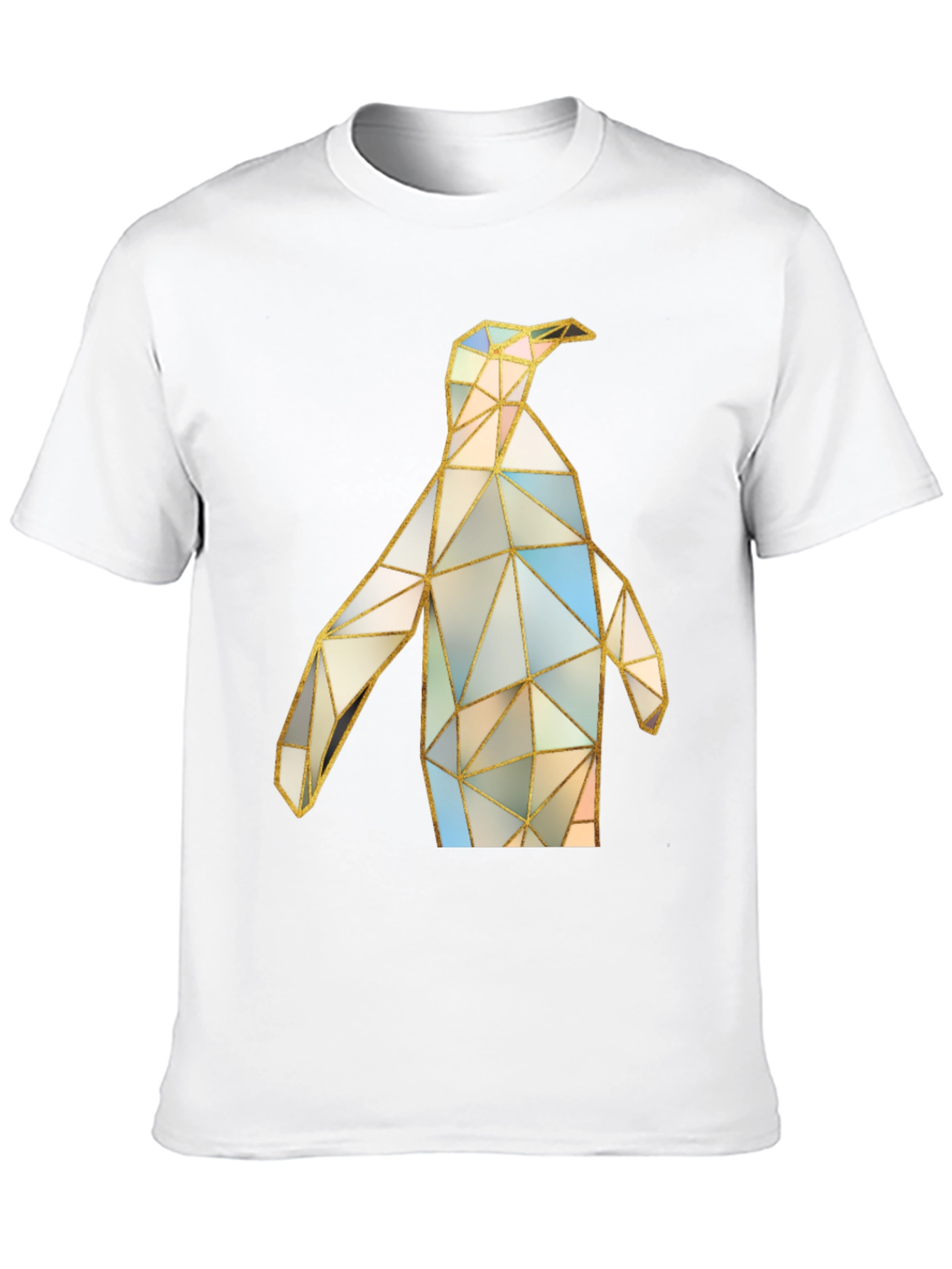 Geometric Penguin Graphic Tee - Modern Art Shirt