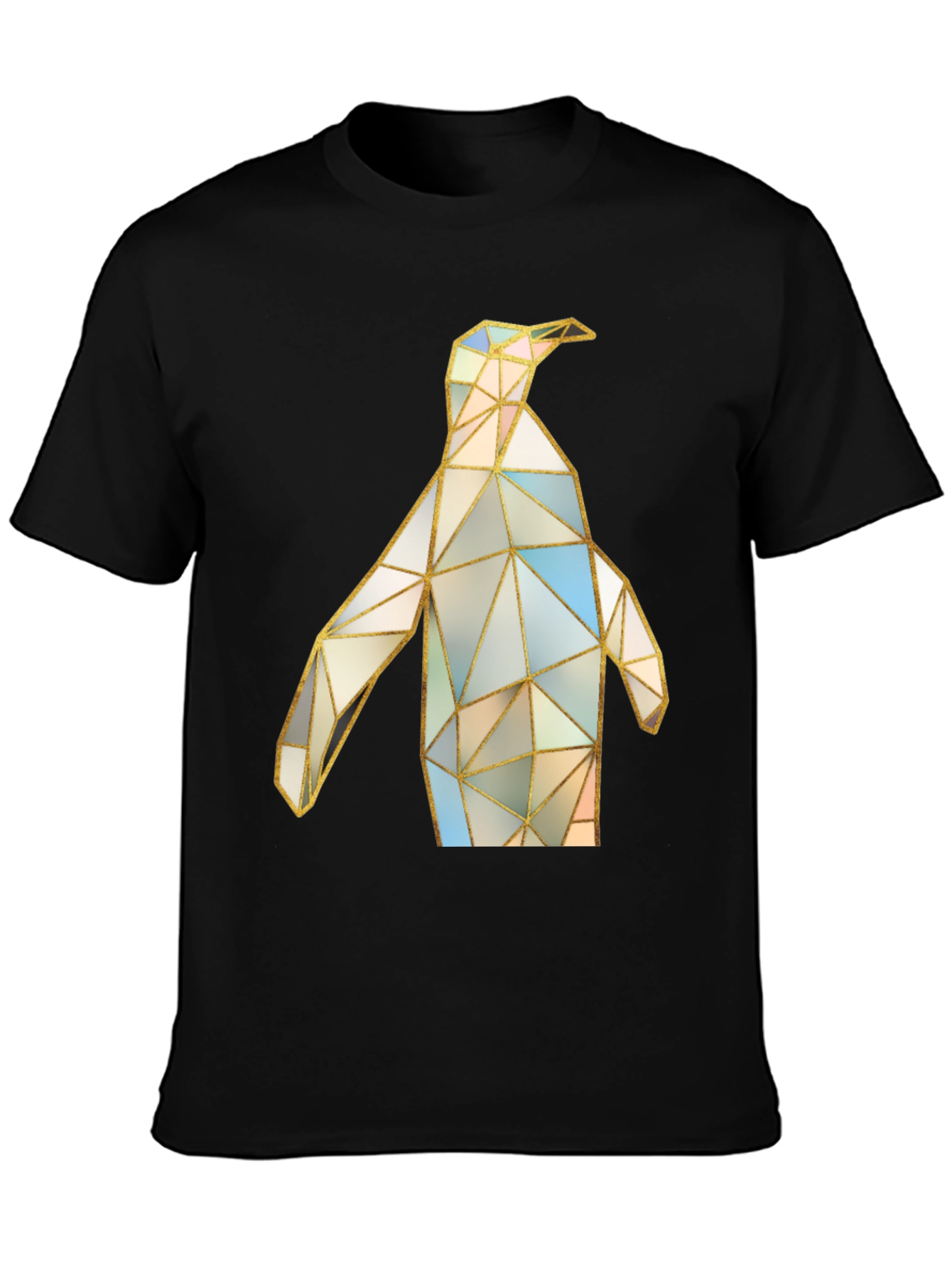 Geometric Penguin Graphic Tee - Modern Art Shirt