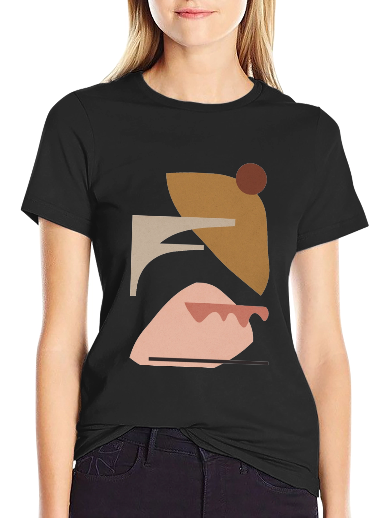 Abstract Geometric Art Mens Black T-Shirt