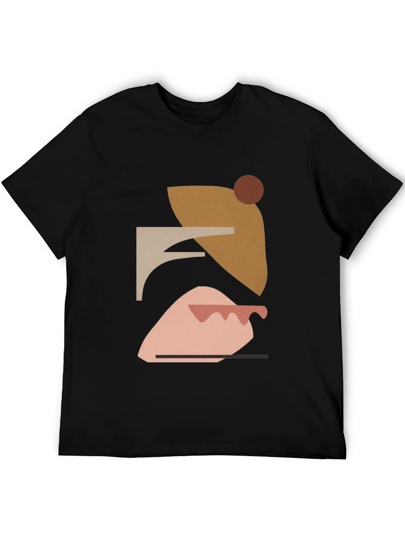 Abstract Geometric Art Mens Black T-Shirt