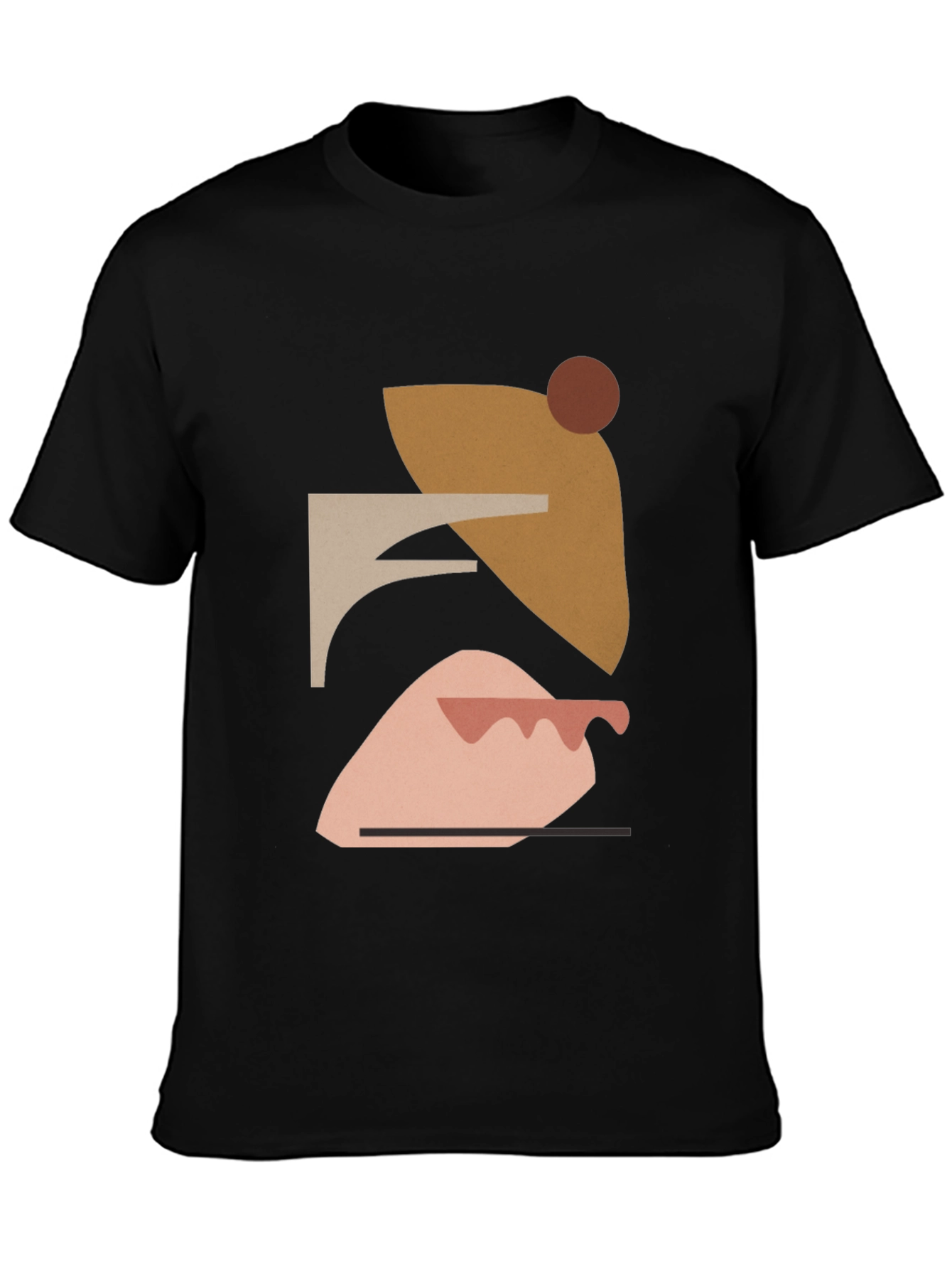 Abstract Geometric Art Mens Black T-Shirt