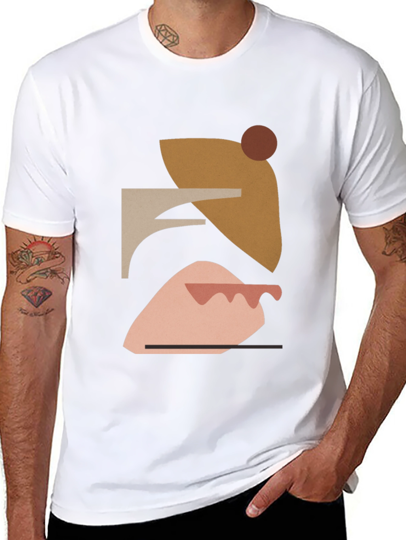 Abstract Geometric Art Mens Black T-Shirt