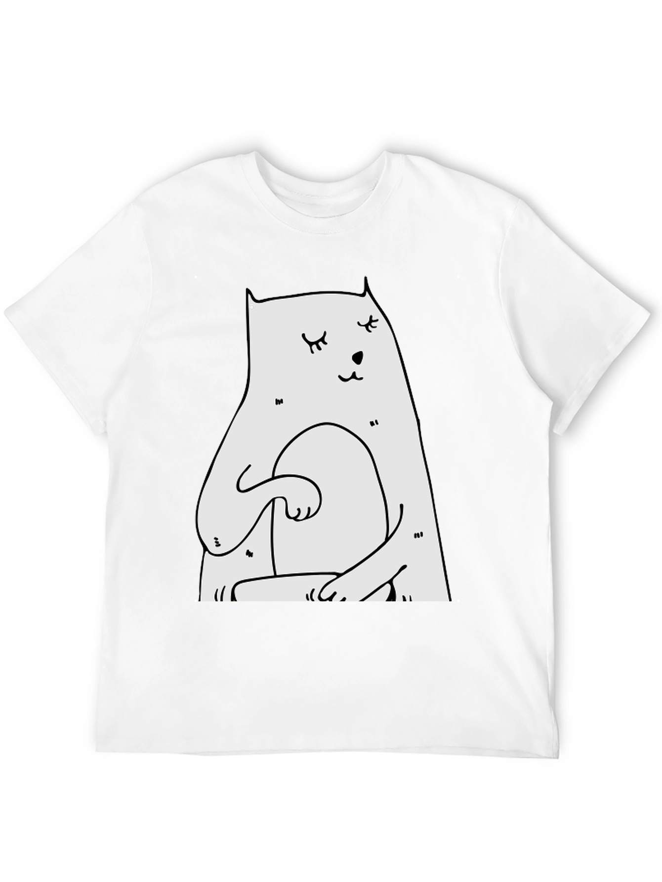 Meditating Cat Graphic T-Shirt - Black