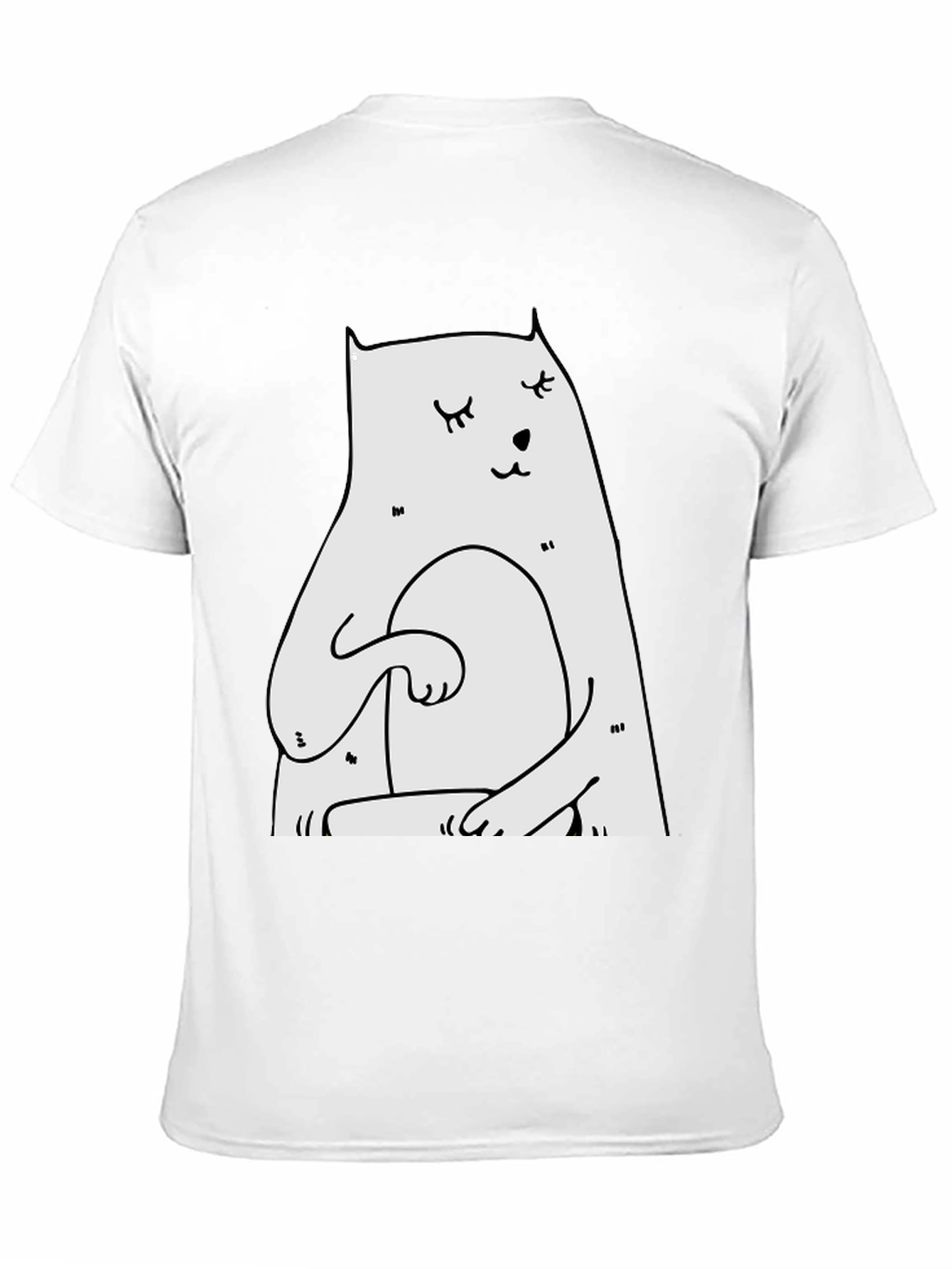 Meditating Cat Graphic T-Shirt - Black