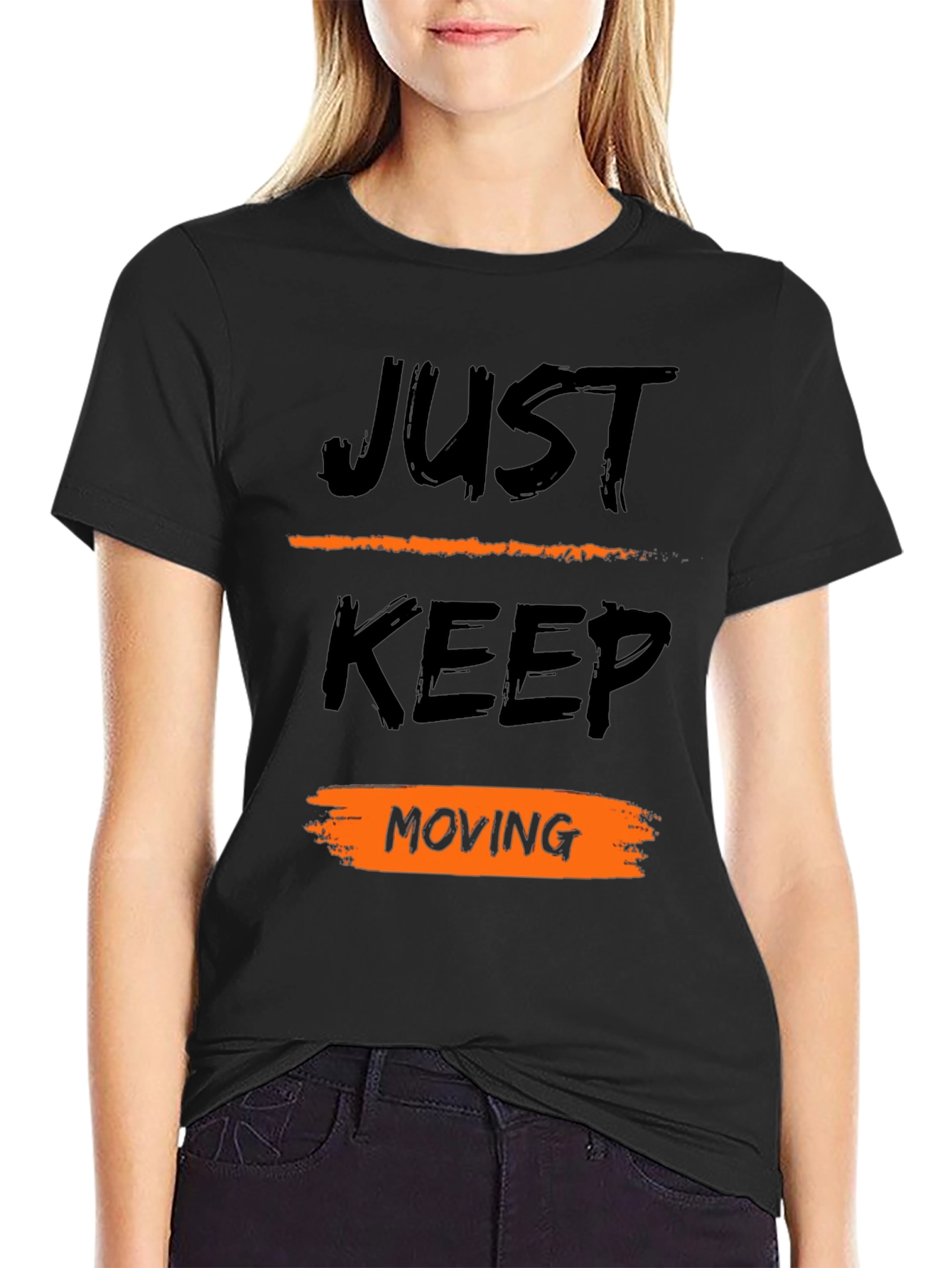 Just Keep Moving Black T-Shirt