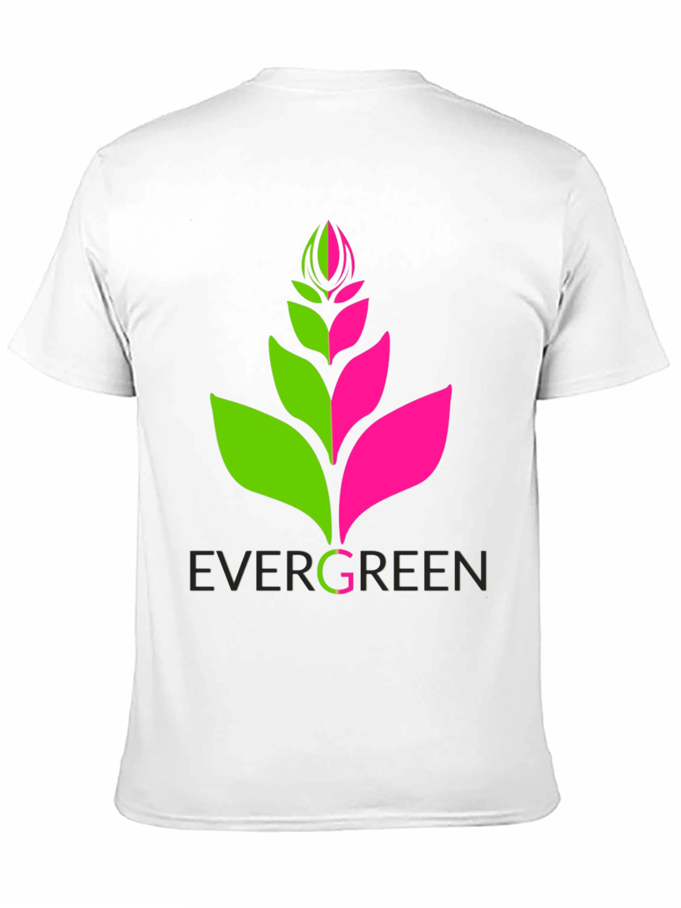 Evergreen Plant Graphic Tee - Modern Black T-Shirt