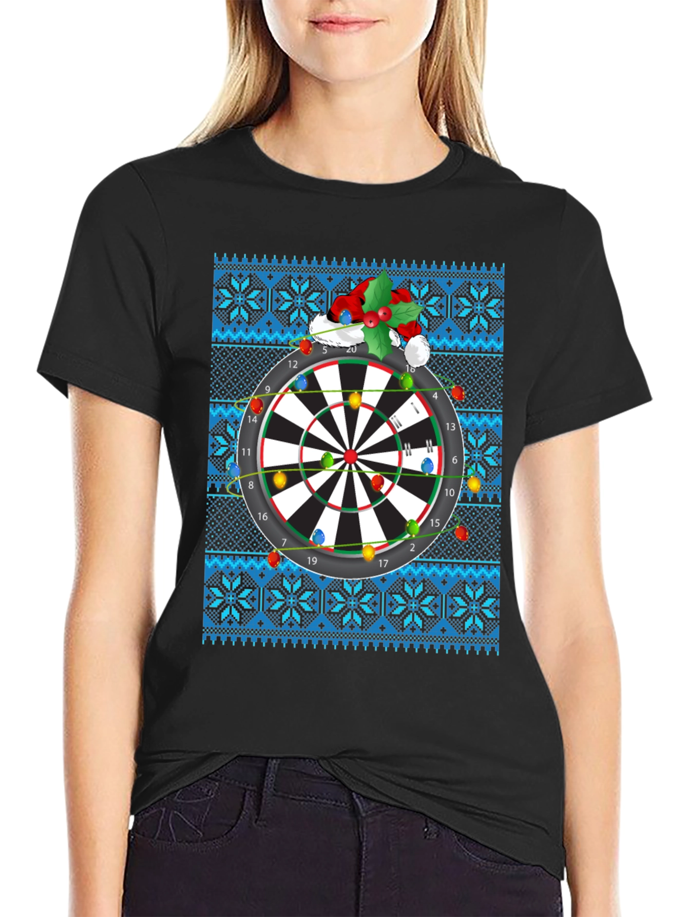 Festive Dartboard Ugly Christmas T-Shirt