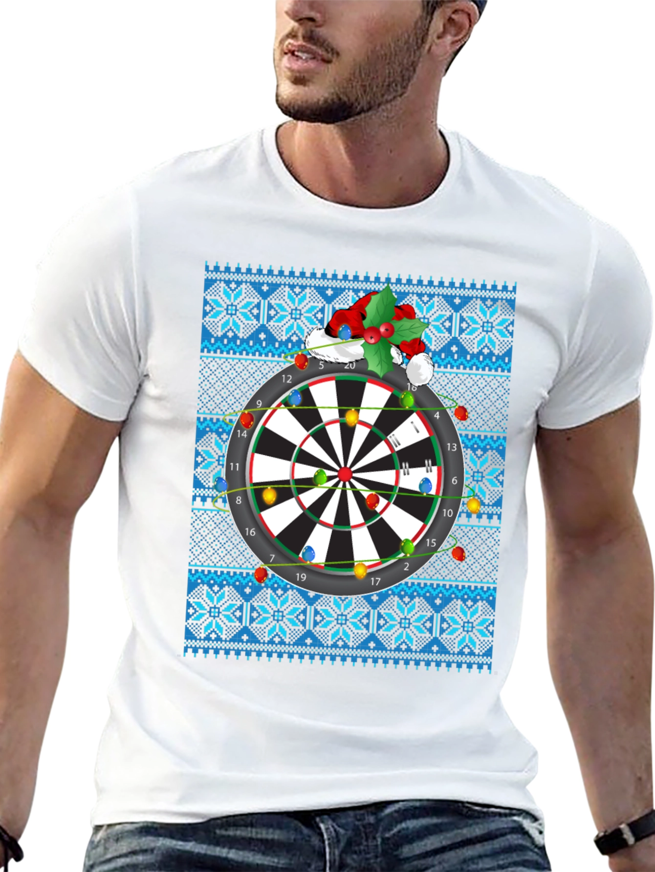 Festive Dartboard Ugly Christmas T-Shirt