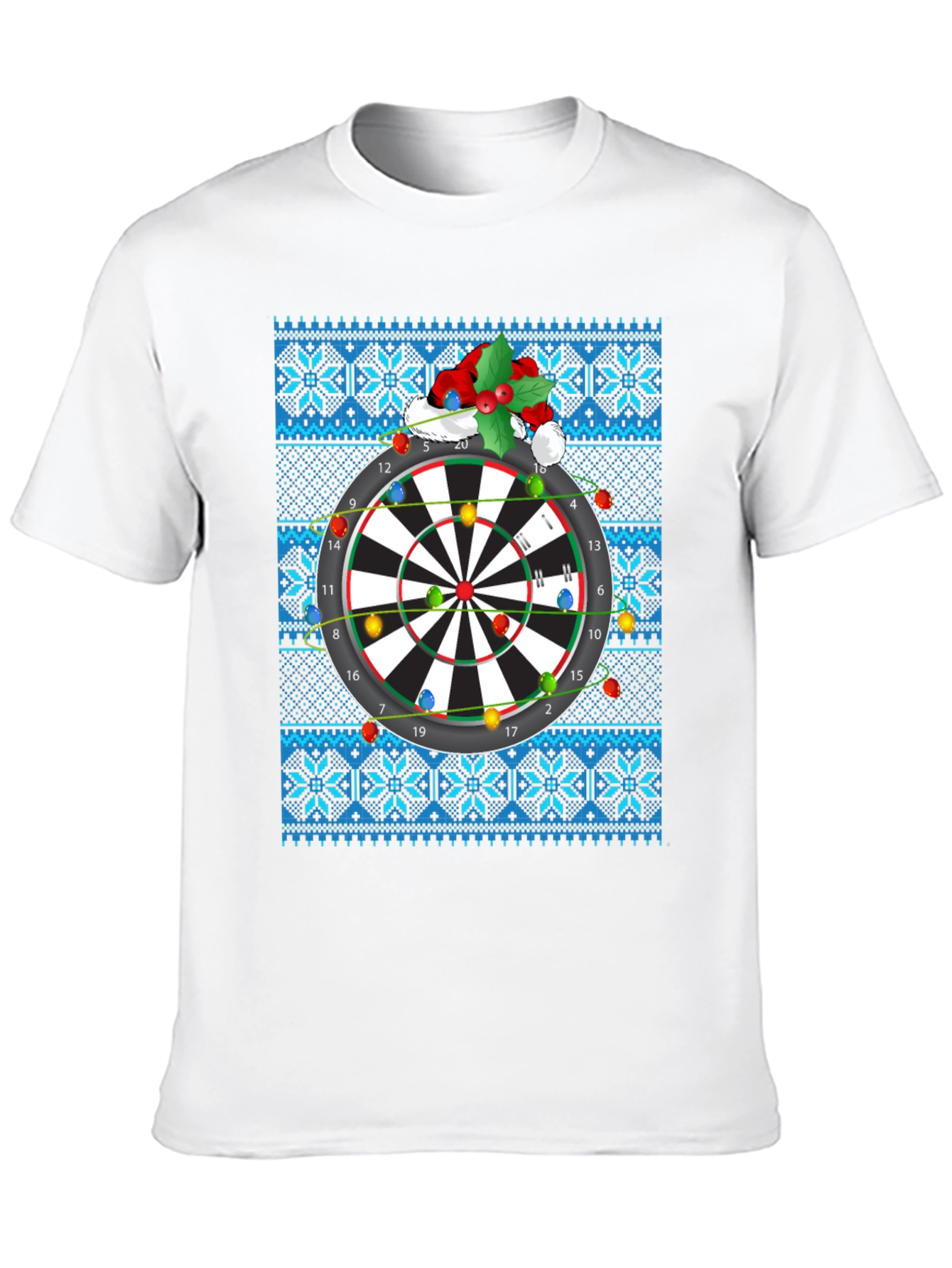 Festive Dartboard Ugly Christmas T-Shirt