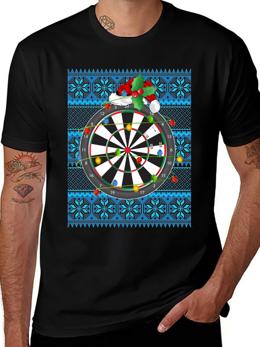 Festive Dartboard Ugly Christmas T-Shirt