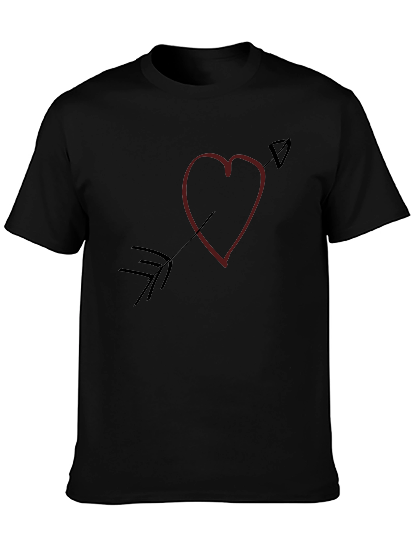 Heart and Arrow Graphic Tee - Black