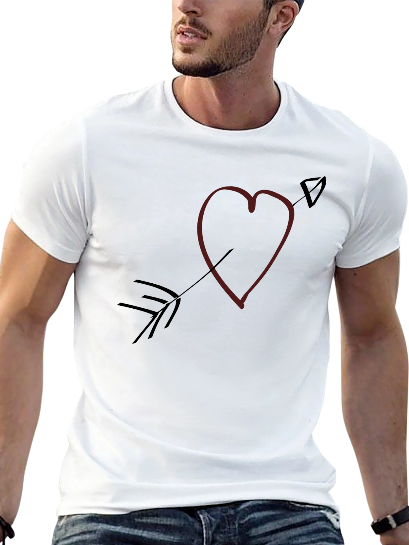 Heart and Arrow Graphic Tee - Black