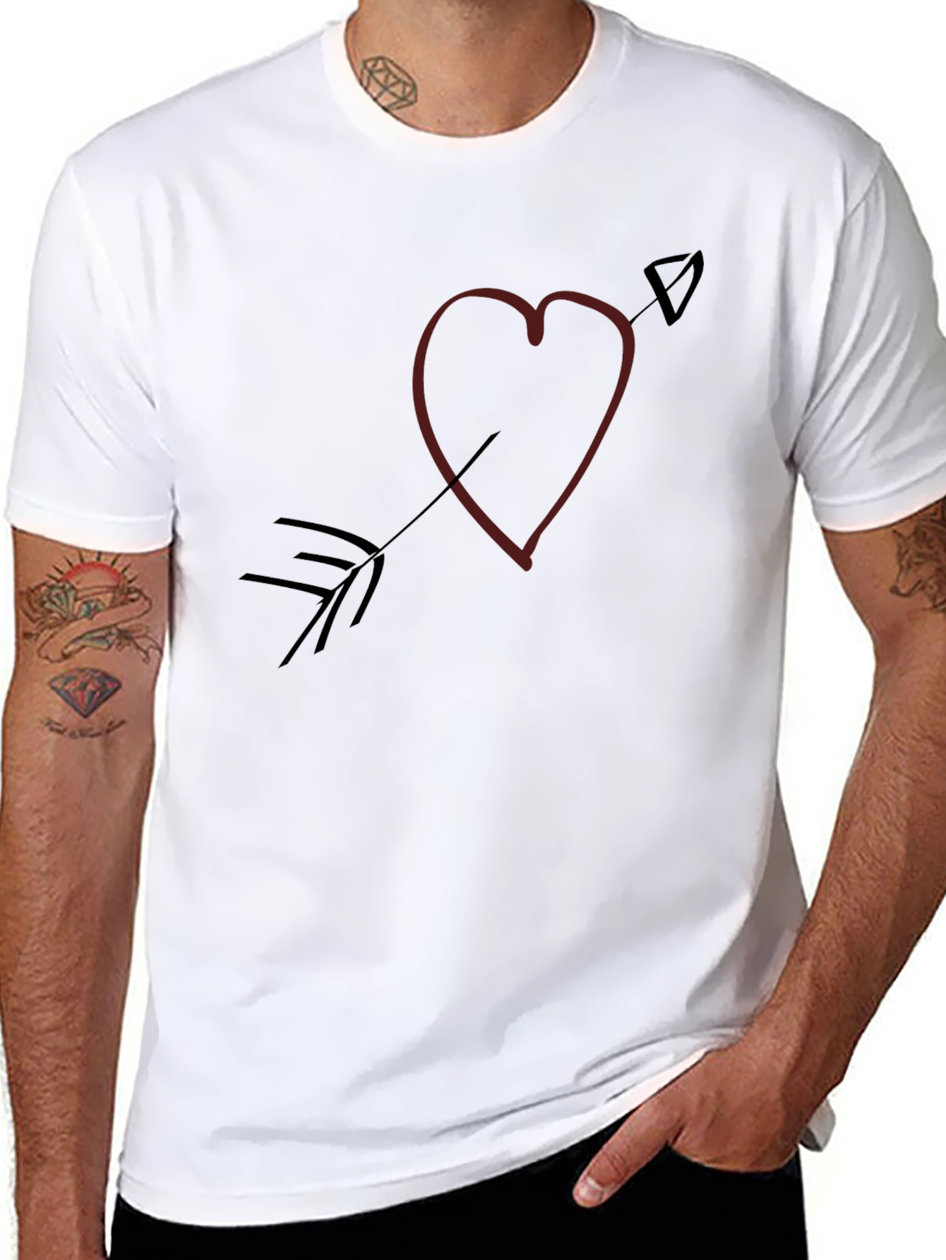 Heart and Arrow Graphic Tee - Black
