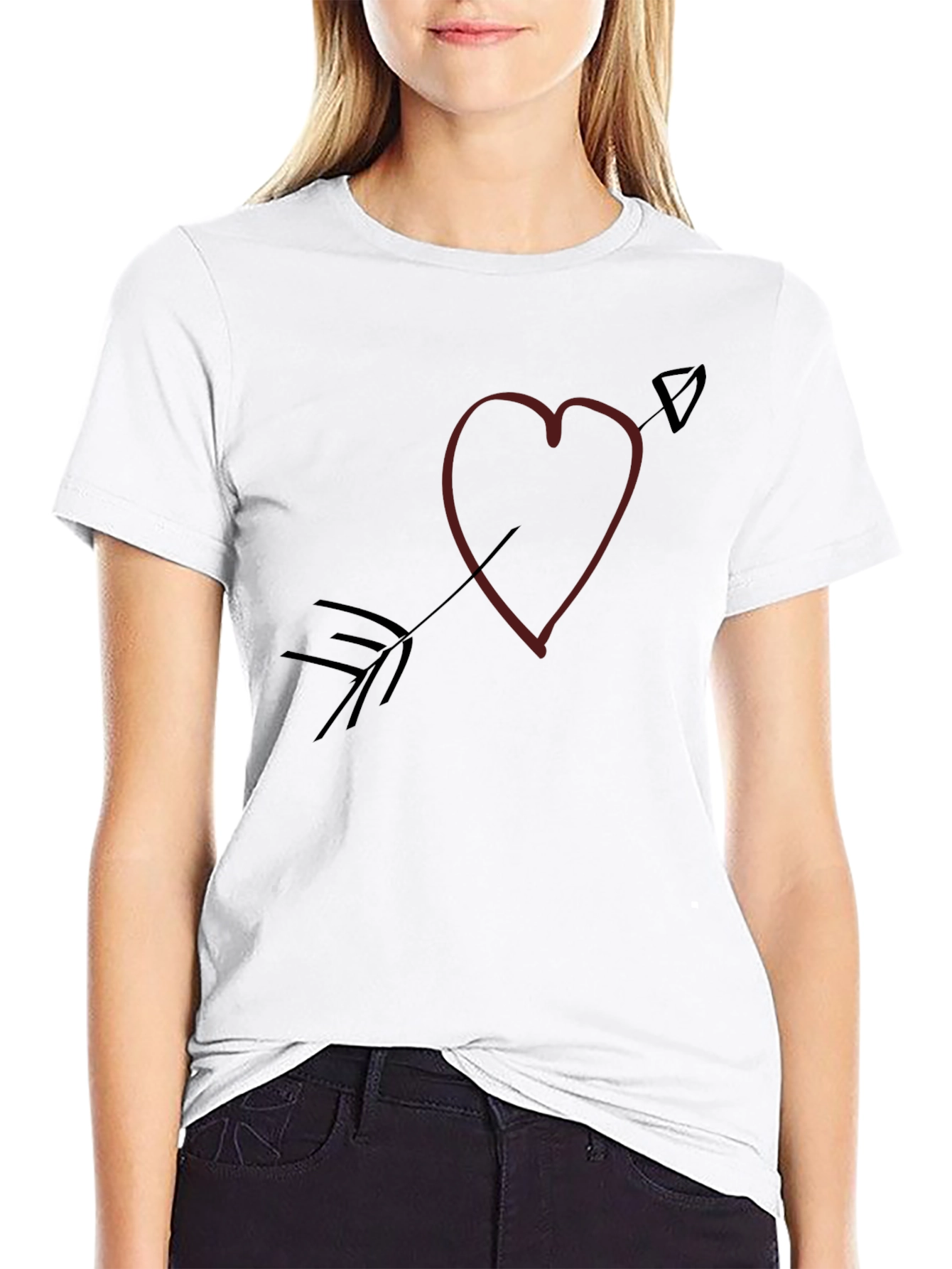Heart and Arrow Graphic Tee - Black