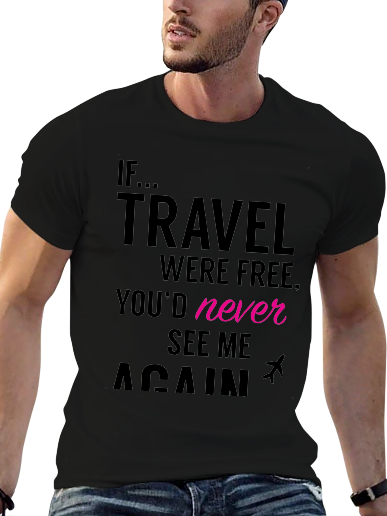 Travel Free Mens Graphic Tee - Black