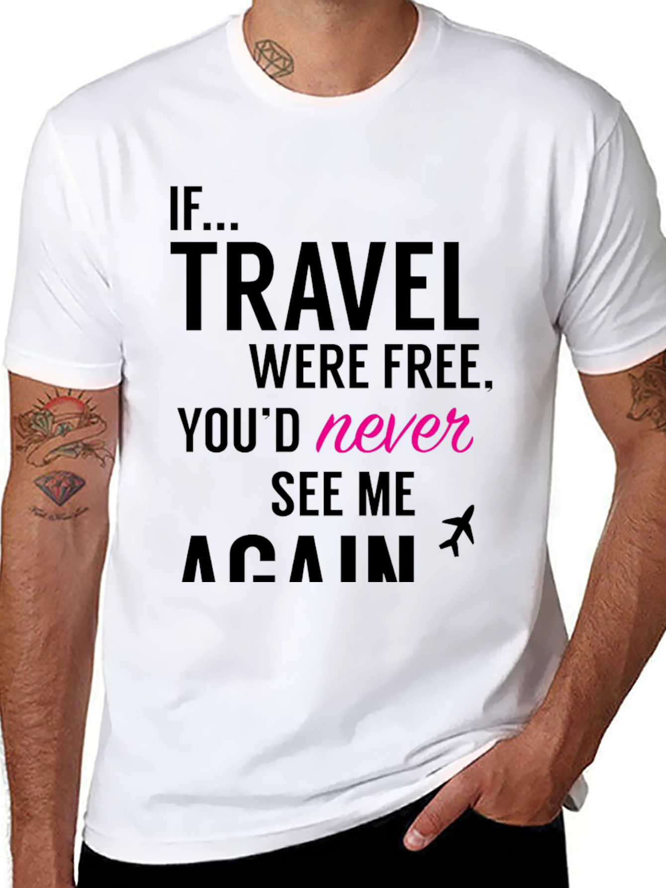 Travel Free Mens Graphic Tee - Black